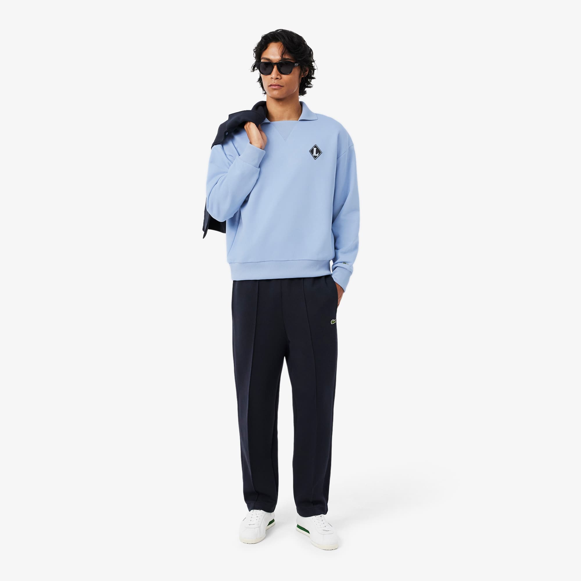 Made In France Polo Collar Sweatshirt - Light Blue