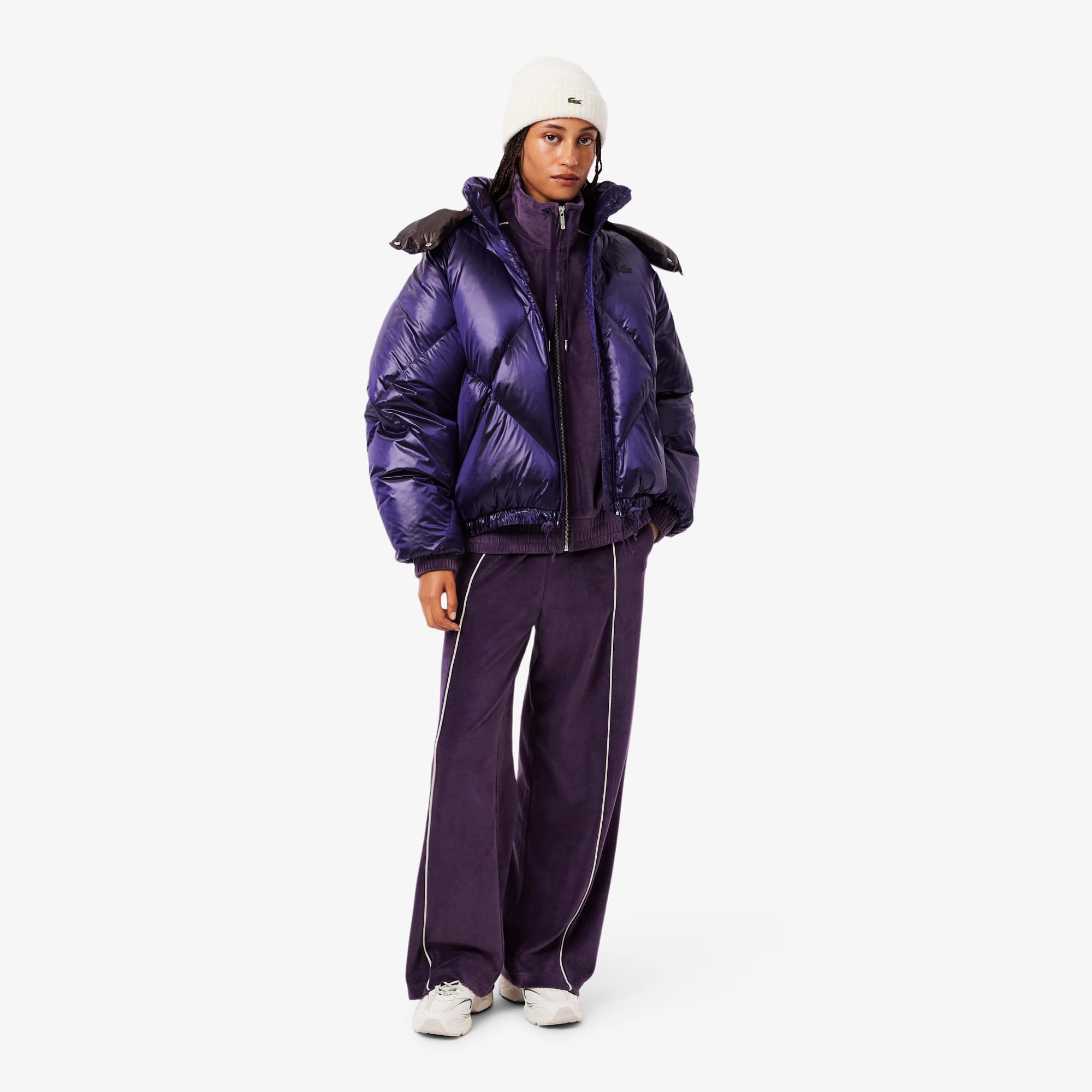 Women's Trim Accent Velour Sweatpants - Purple