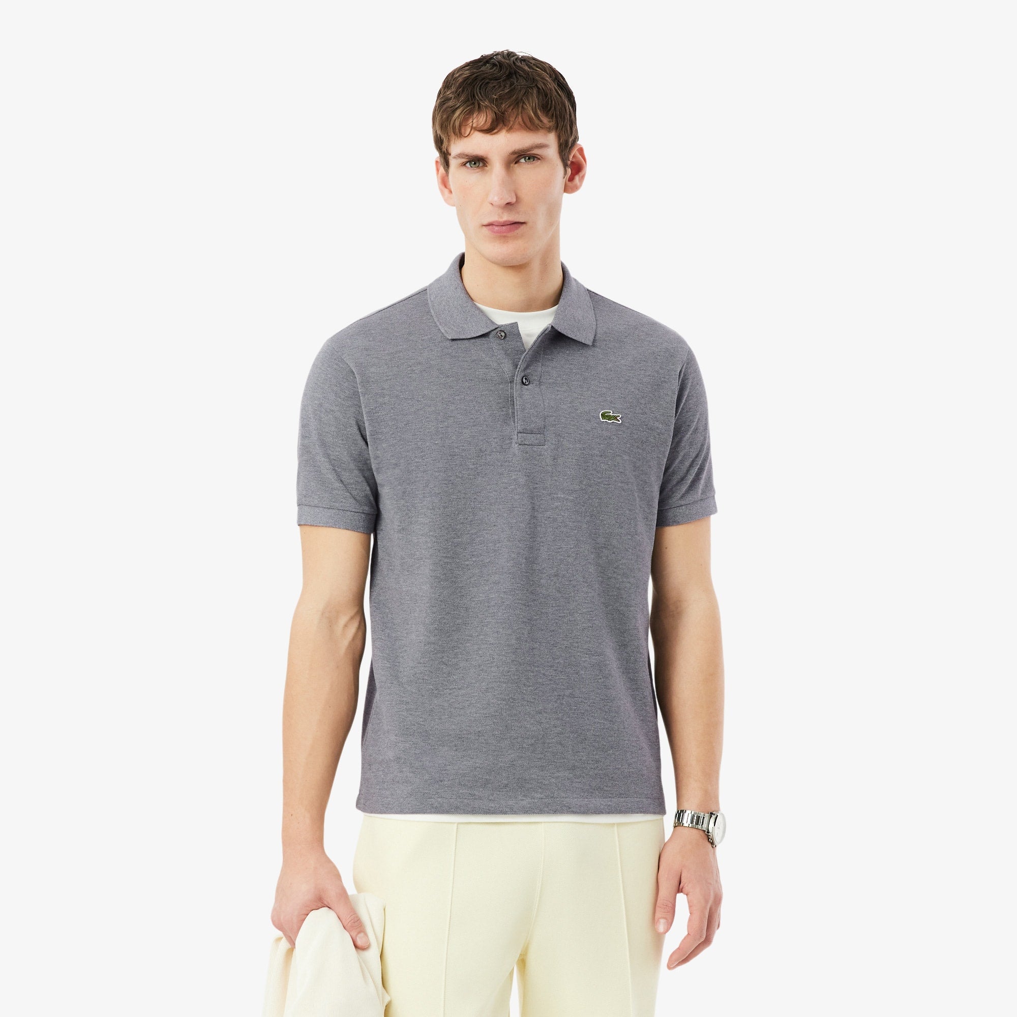 Men's Classic Fit Heathered Polo - Gris Chine