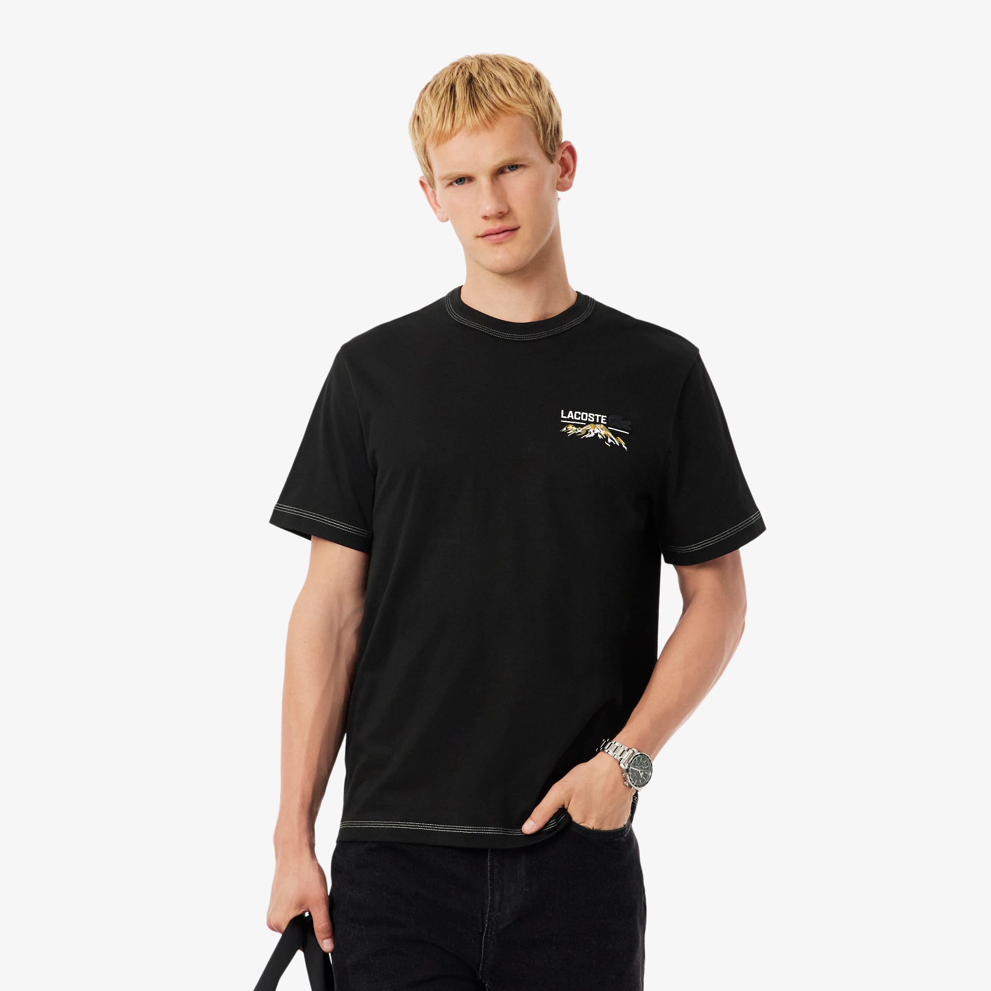 Men's Multi Print Jersey T-Shirt - Black
