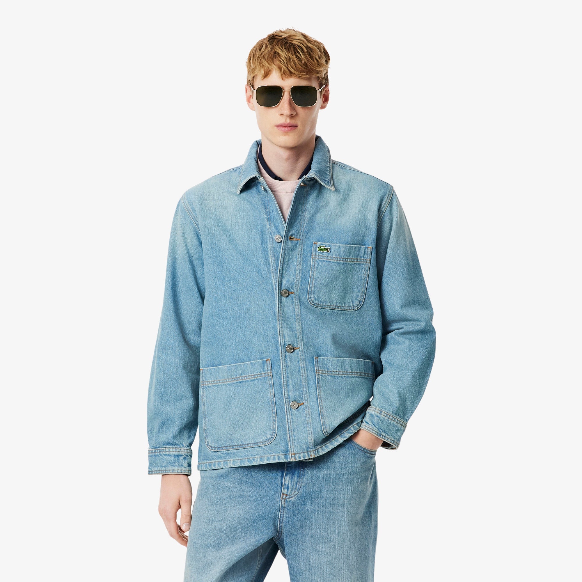 Men's Heavy Cotton Denim Overshirt - Blue