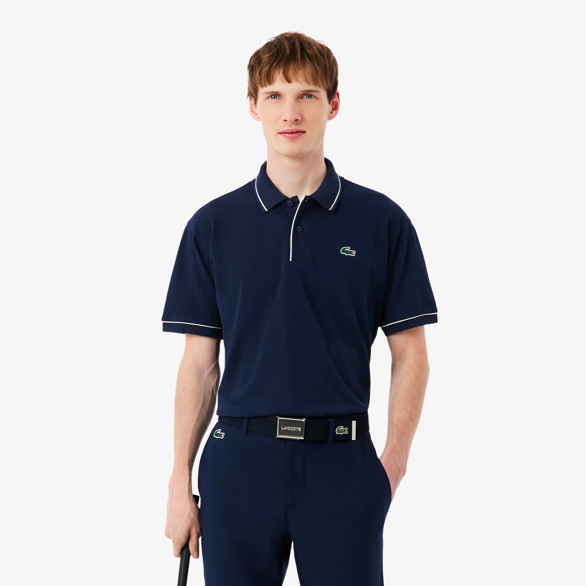 Heat Regulating Mini Piqué Golf Polo - Navy Blue
