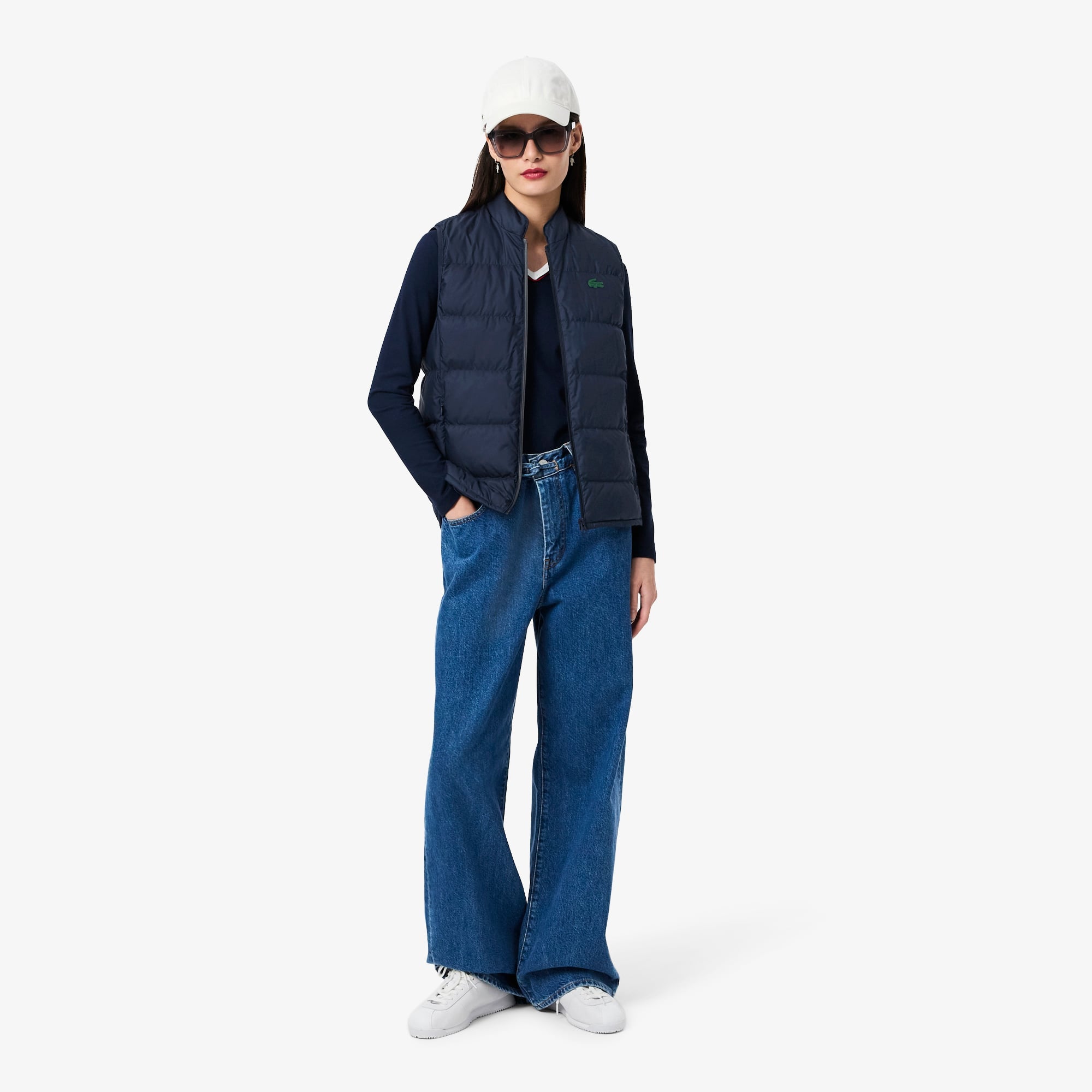 Women's Quilted Down Vest - Navy Blue