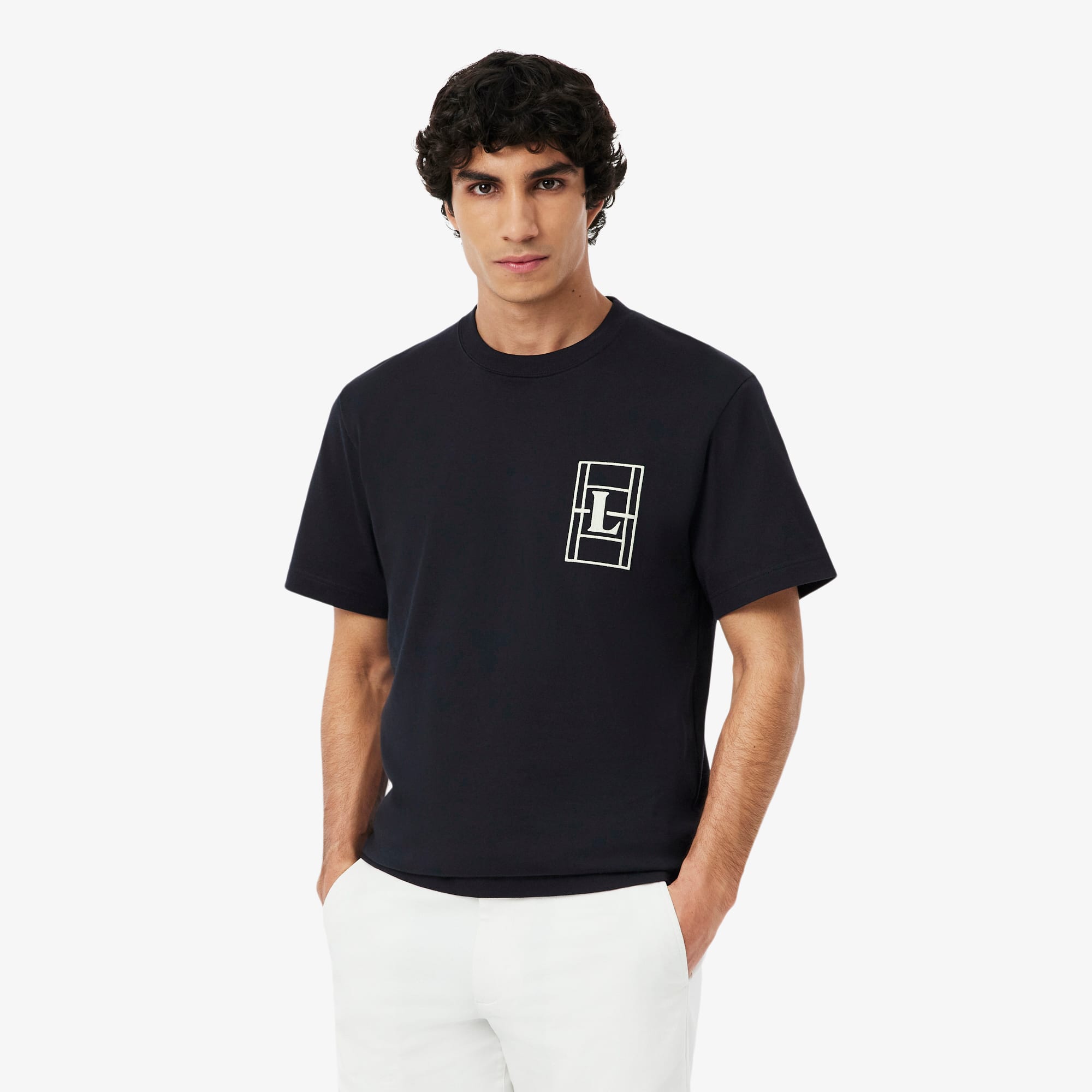 Embroidered Heavy Jersey T-Shirt - Black