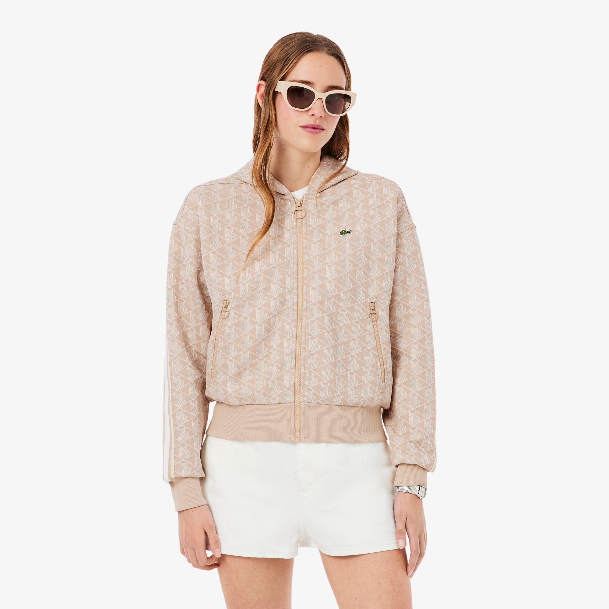 Women's Monogram Hoodie - Beige / Blanc