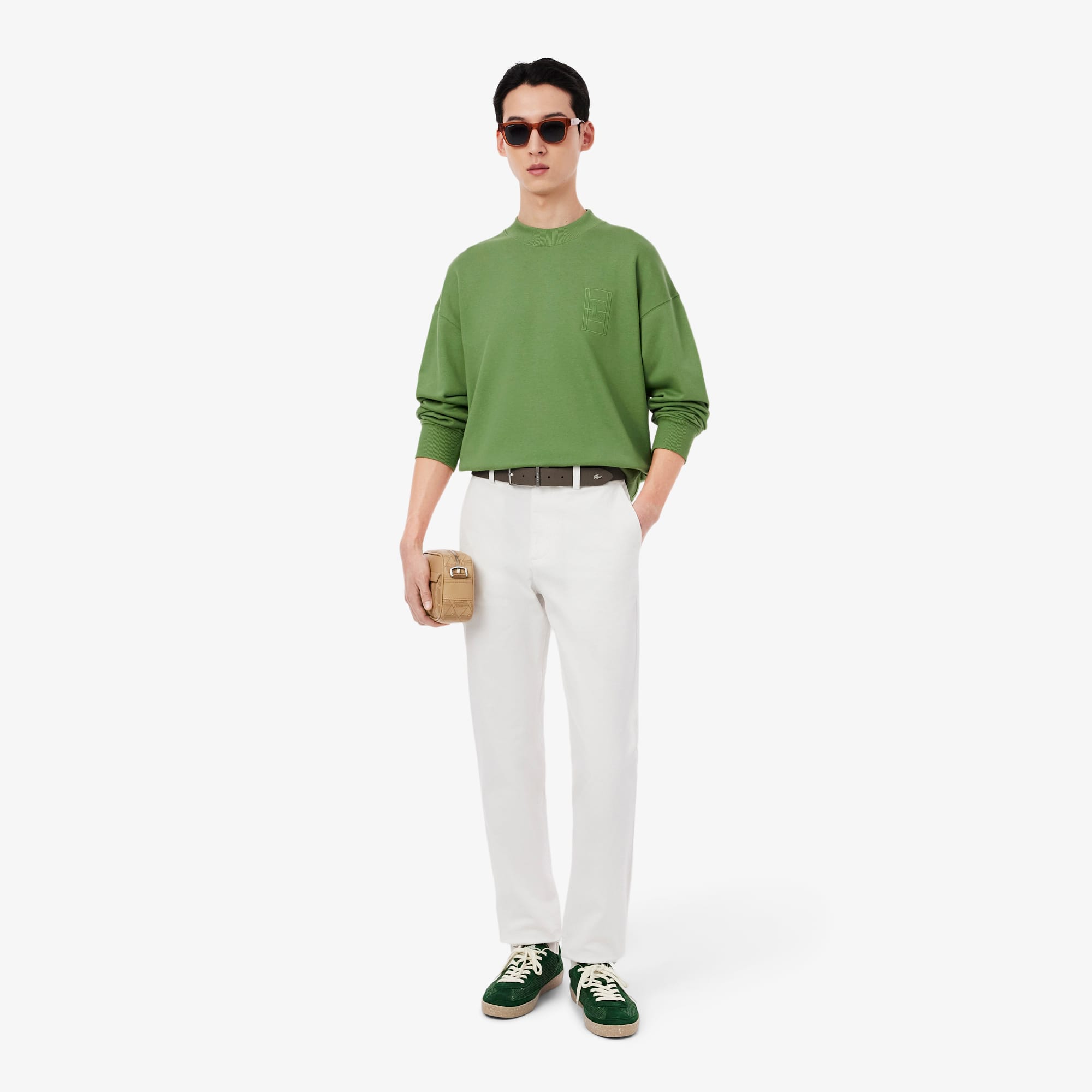 Embroidered Fleece Sweatshirt - Green