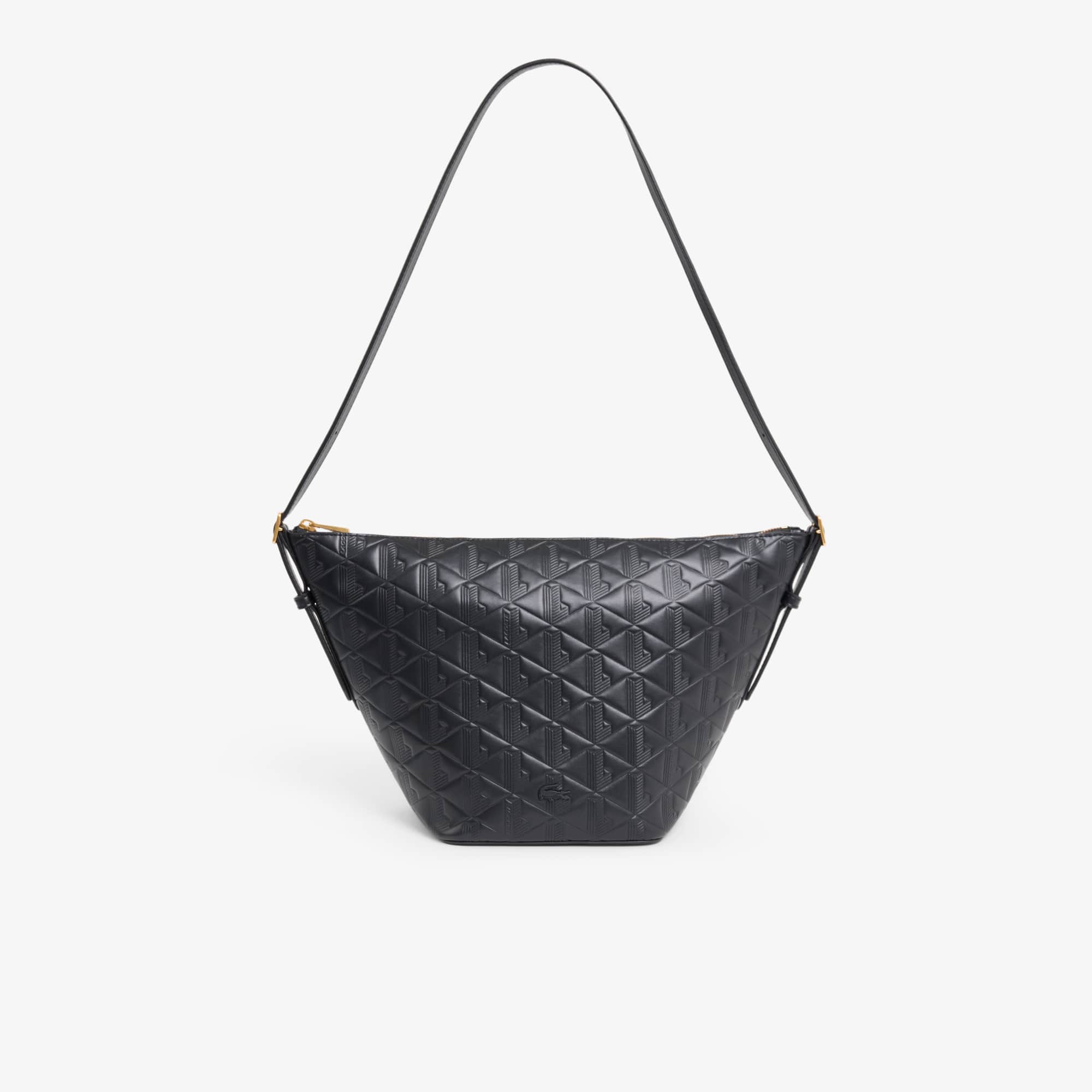 Maheki Embossed Leather Hobo Bag - Black