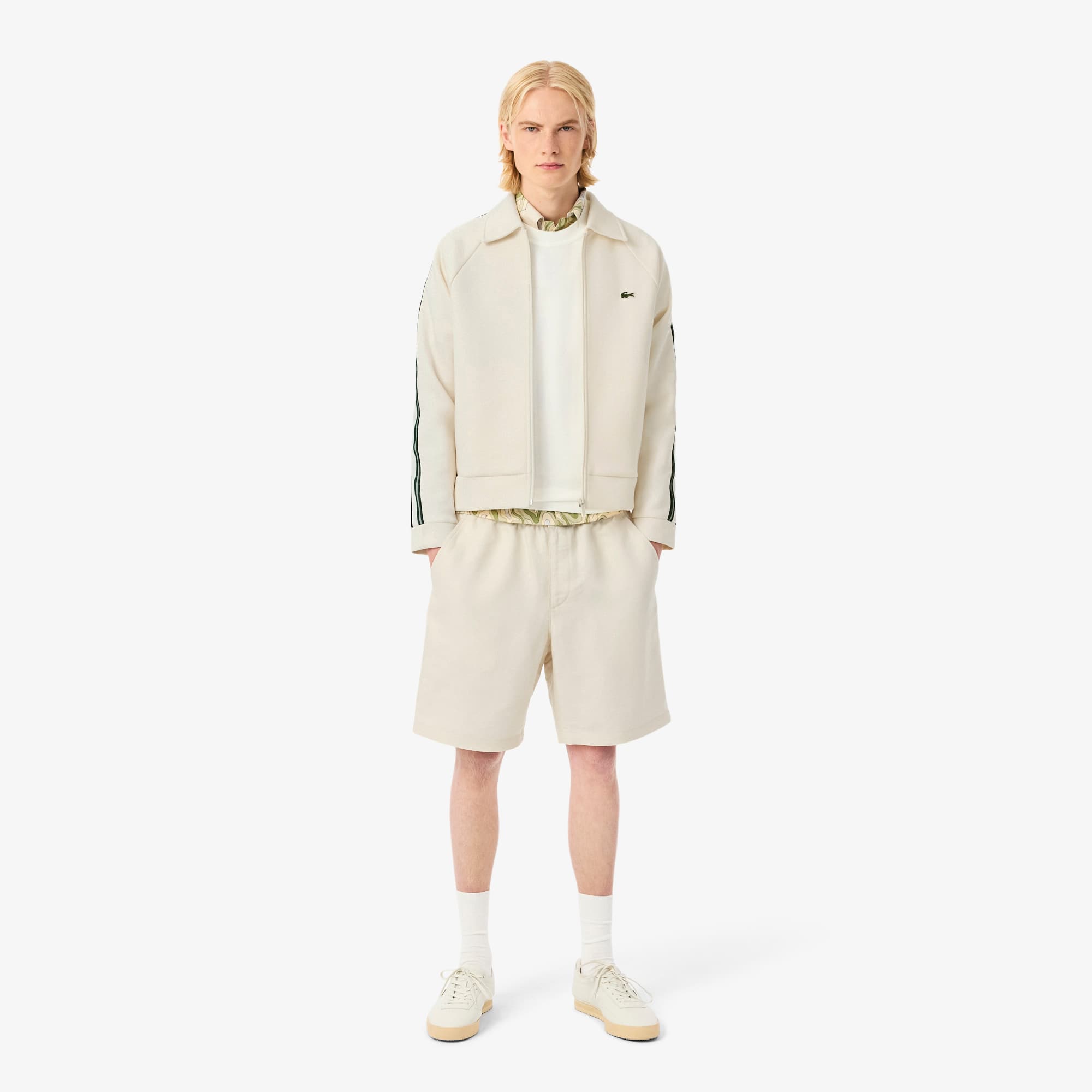 Men's Regular Fit Wool Blend Shorts - Beige