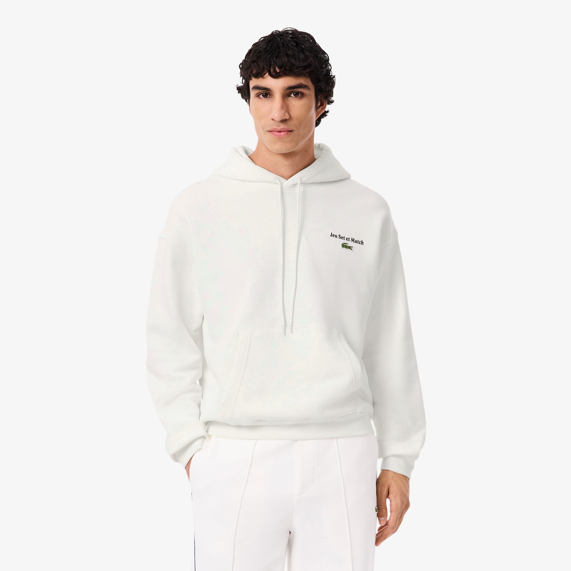 Men's Multi Print Fleece Hoodie - White