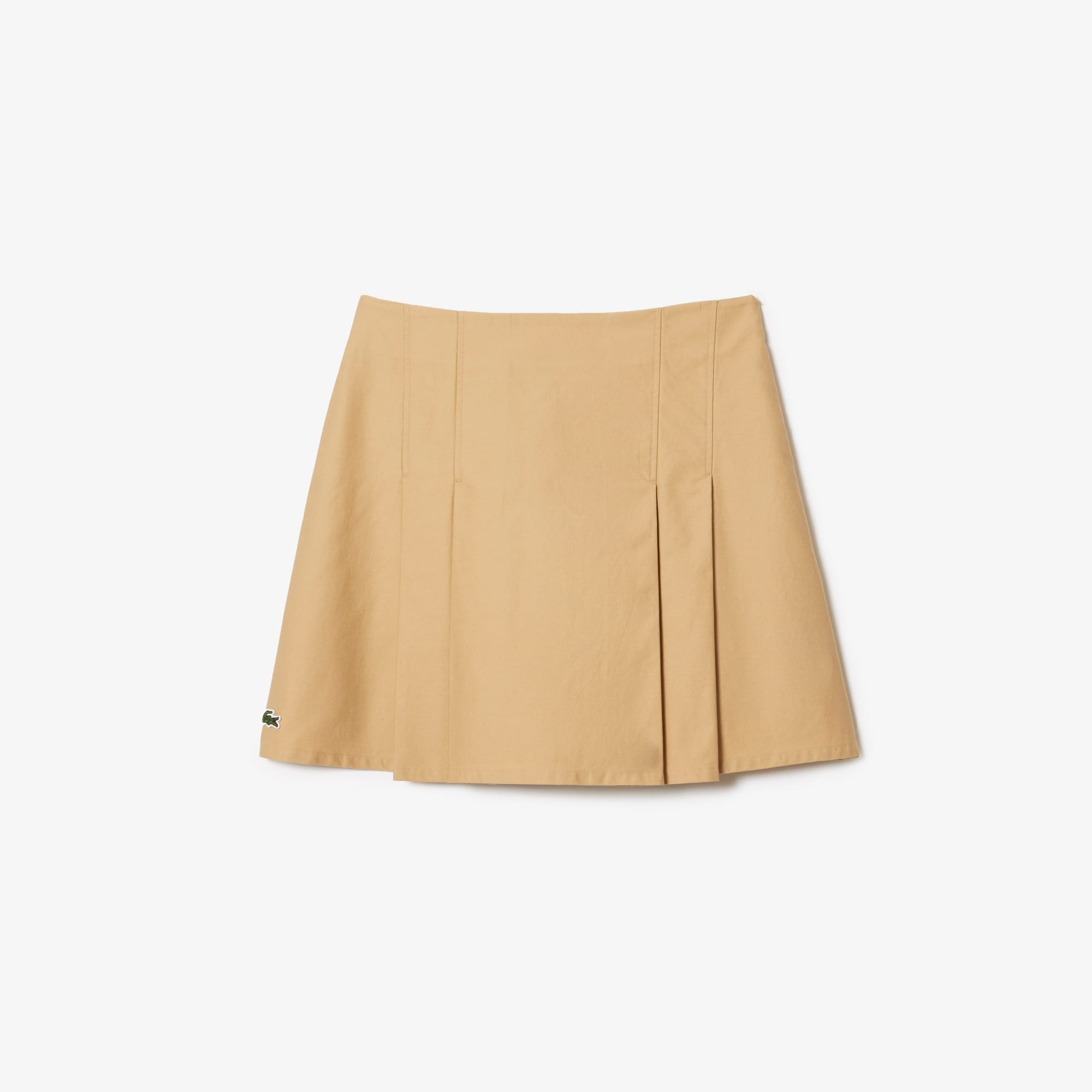 Women's Pleated Cotton Skirt - Beige