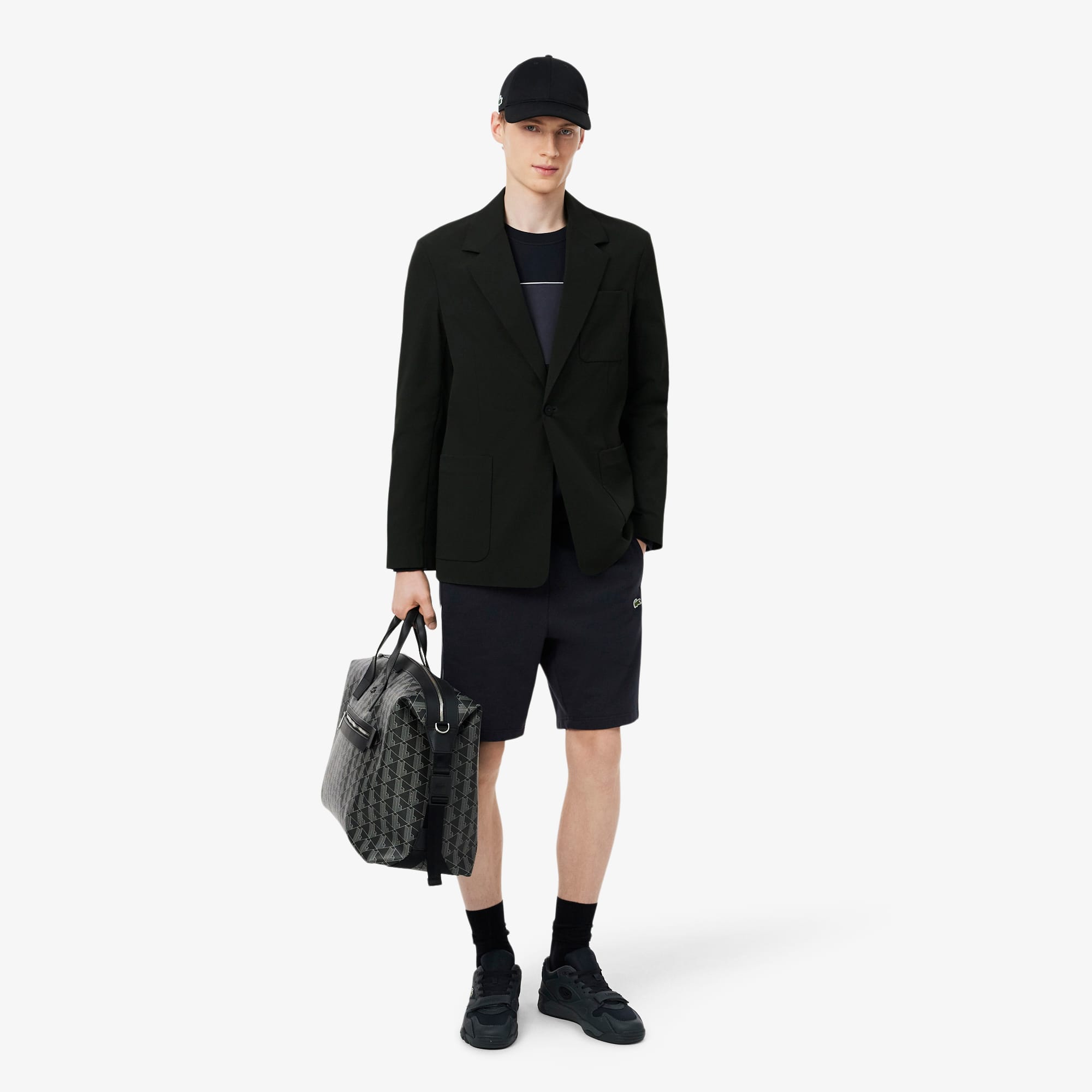 Regular Fit Colorblock Fleece Shorts - Noir / Gris Fonce