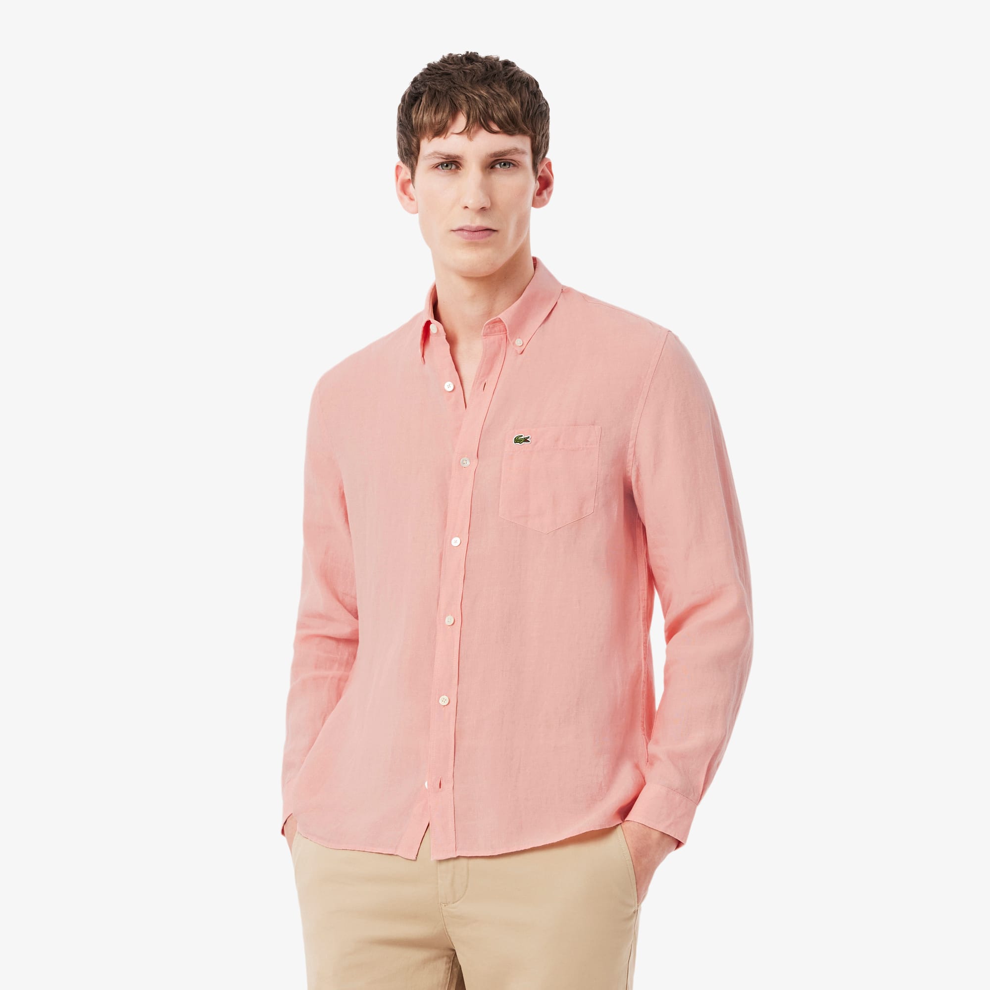 Men's Regular Fit Linen Shirt - Rose