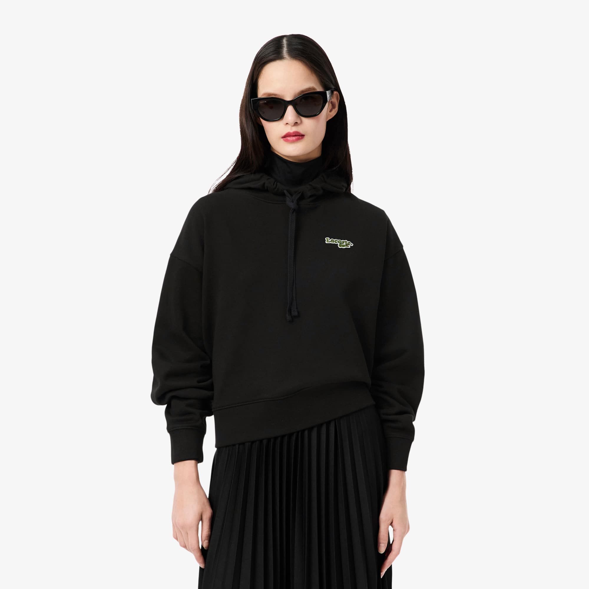 Women's Oversized Logo Hoodie - Black