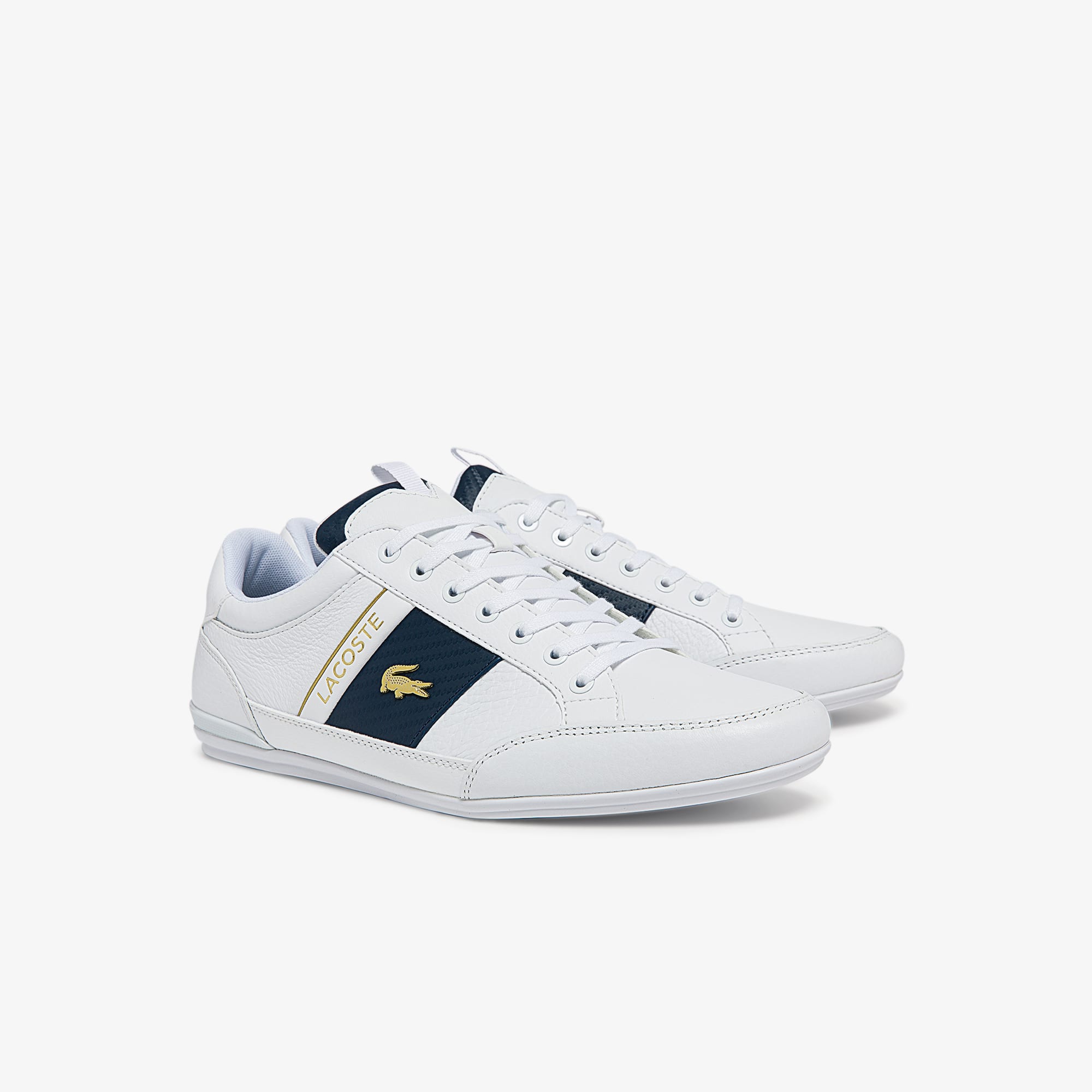 Men's Chaymon Leather Sneakers - WHITE/WHITE