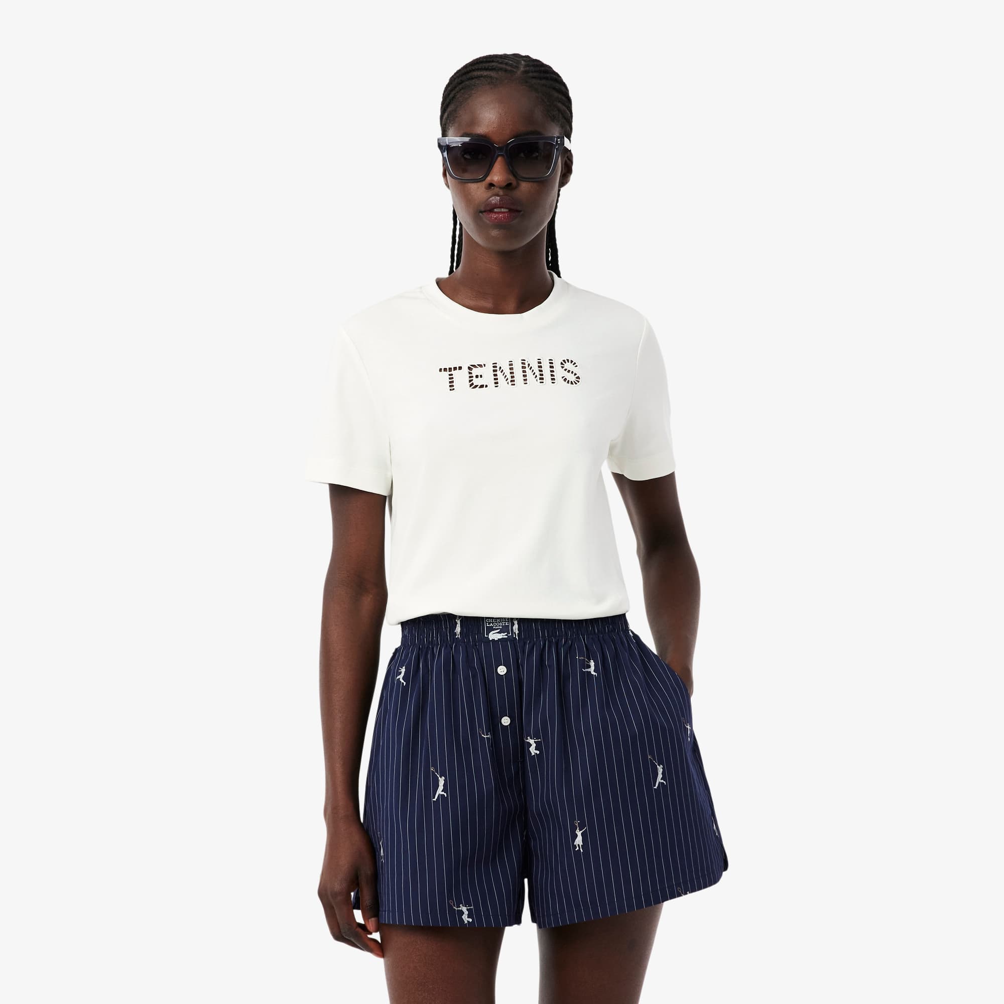 Tennis Embroidery T-Shirt - White