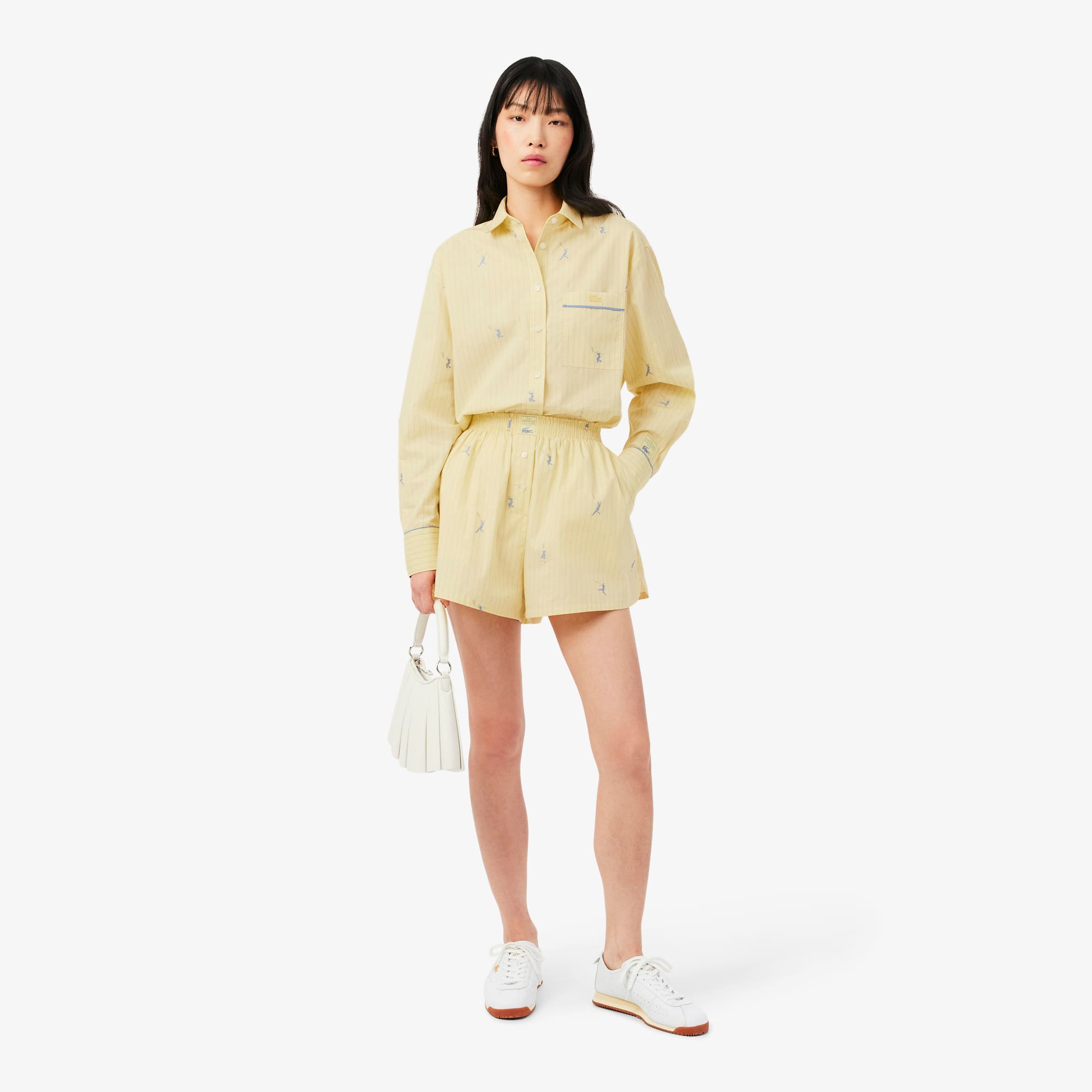 Cotton Poplin Boxer Shorts - Jaune / Bleu