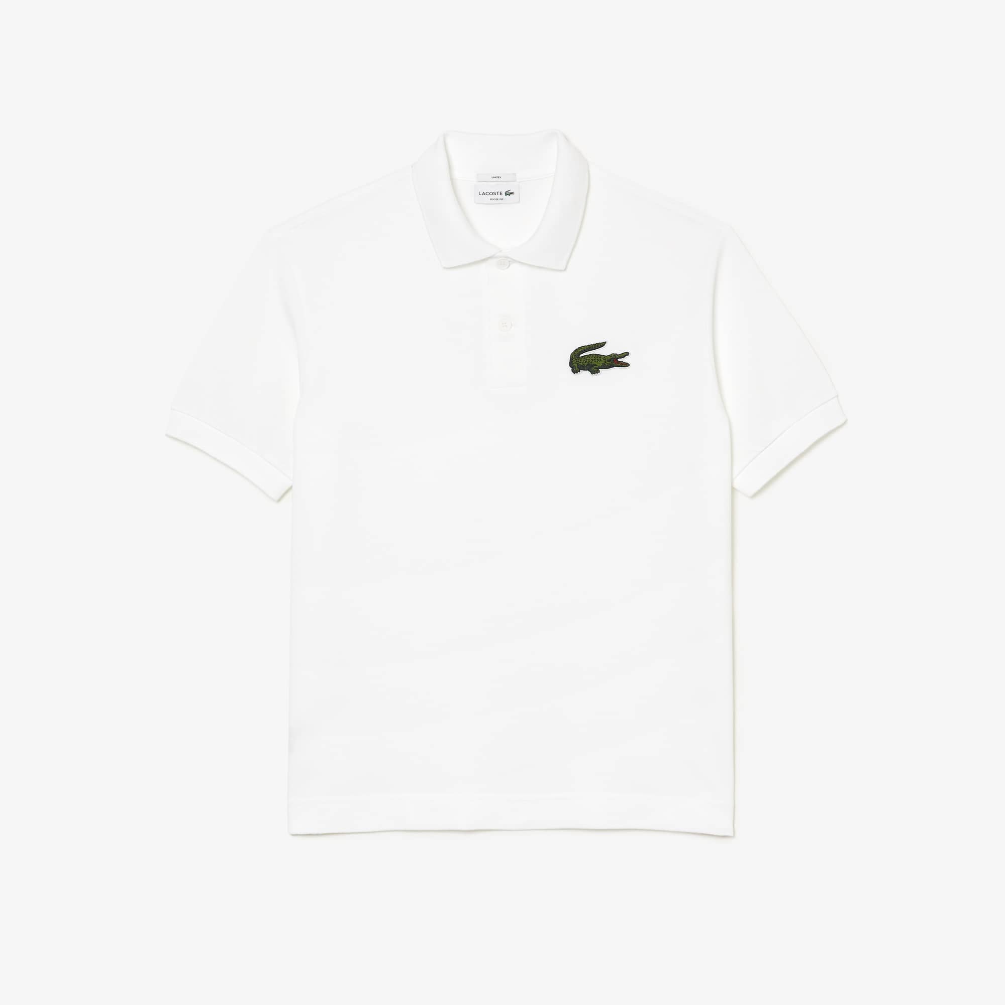 Unisex Loose Fit Piqué Polo - White