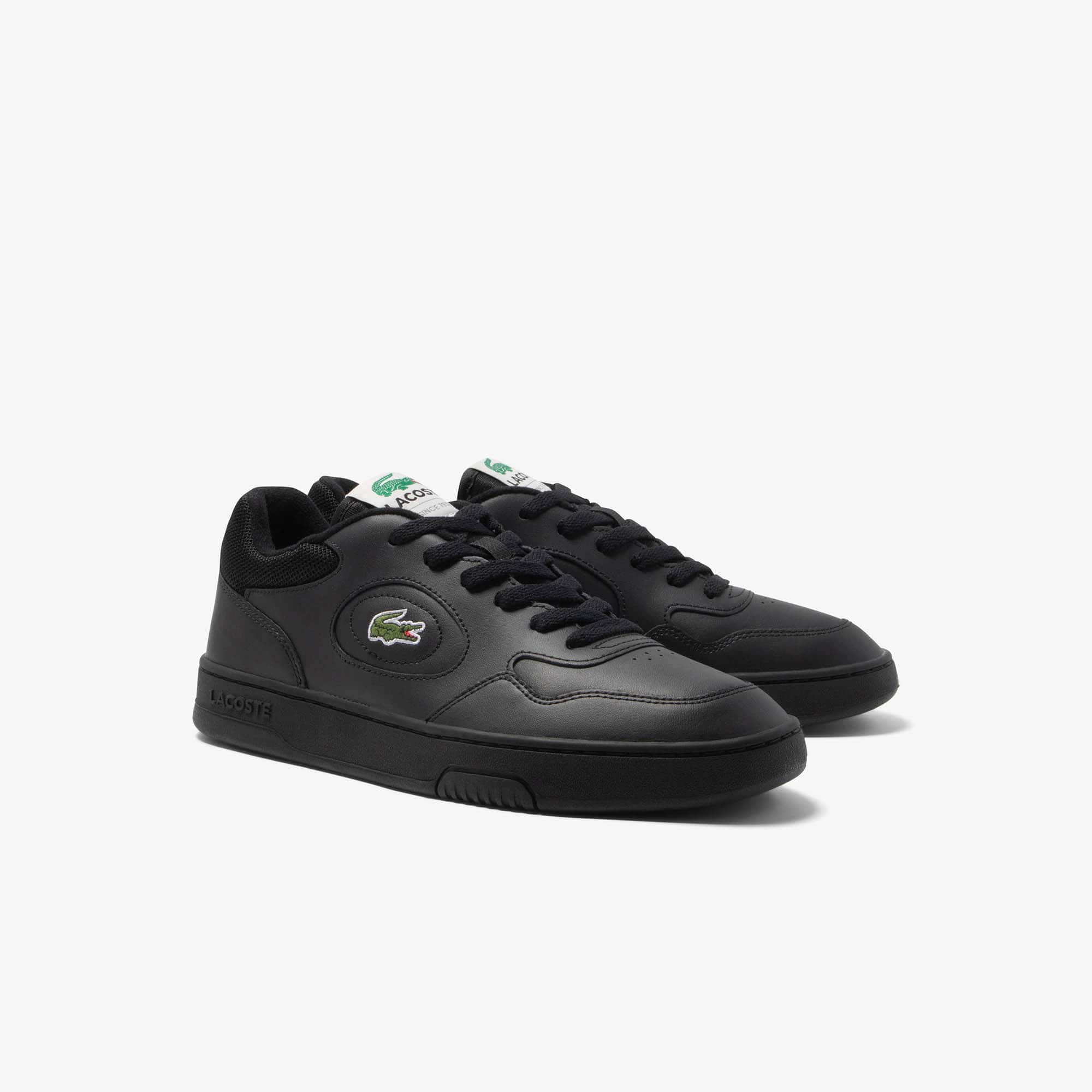 Men's Lineset Leather Sneakers - BLK/BLK