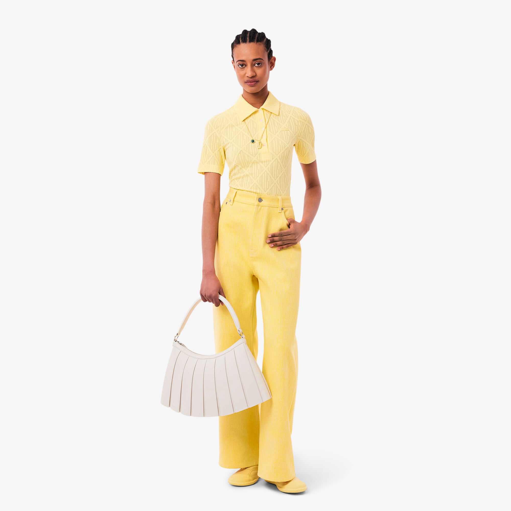 Large Lenglen Leather Bag - CRISTALLINE
