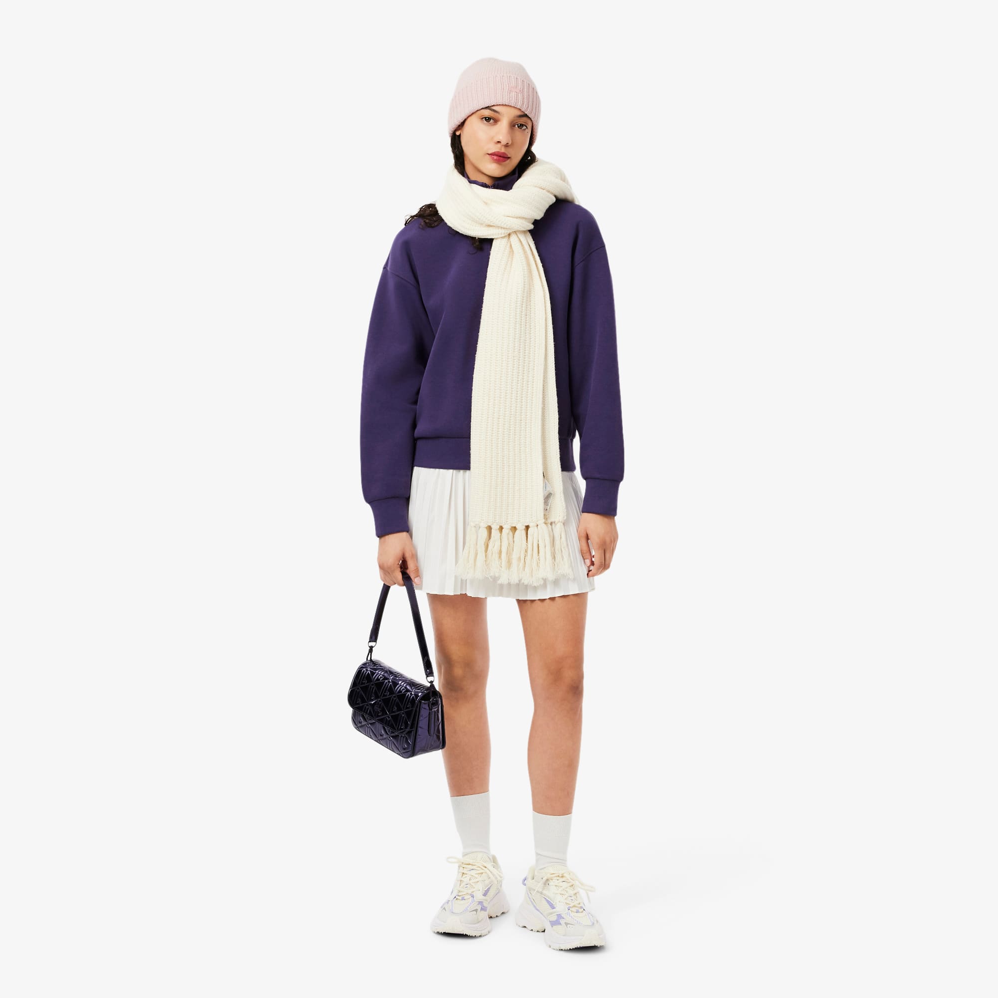 Women's 3D Rib Knit Wool Beanie - Light Pink