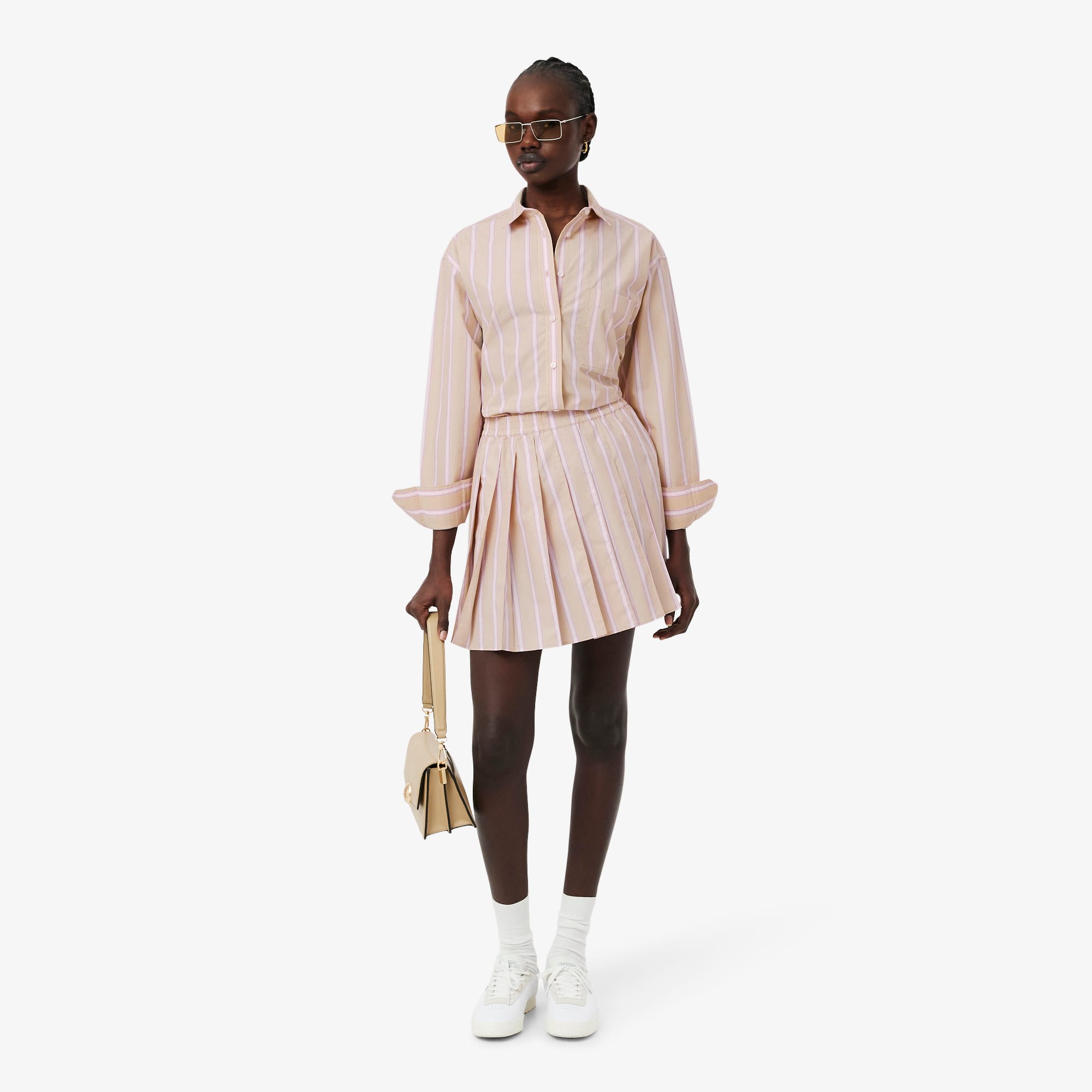 Oversized Cotton Poplin Shirt - Beige / Rose / Blanc / Bleu Marine