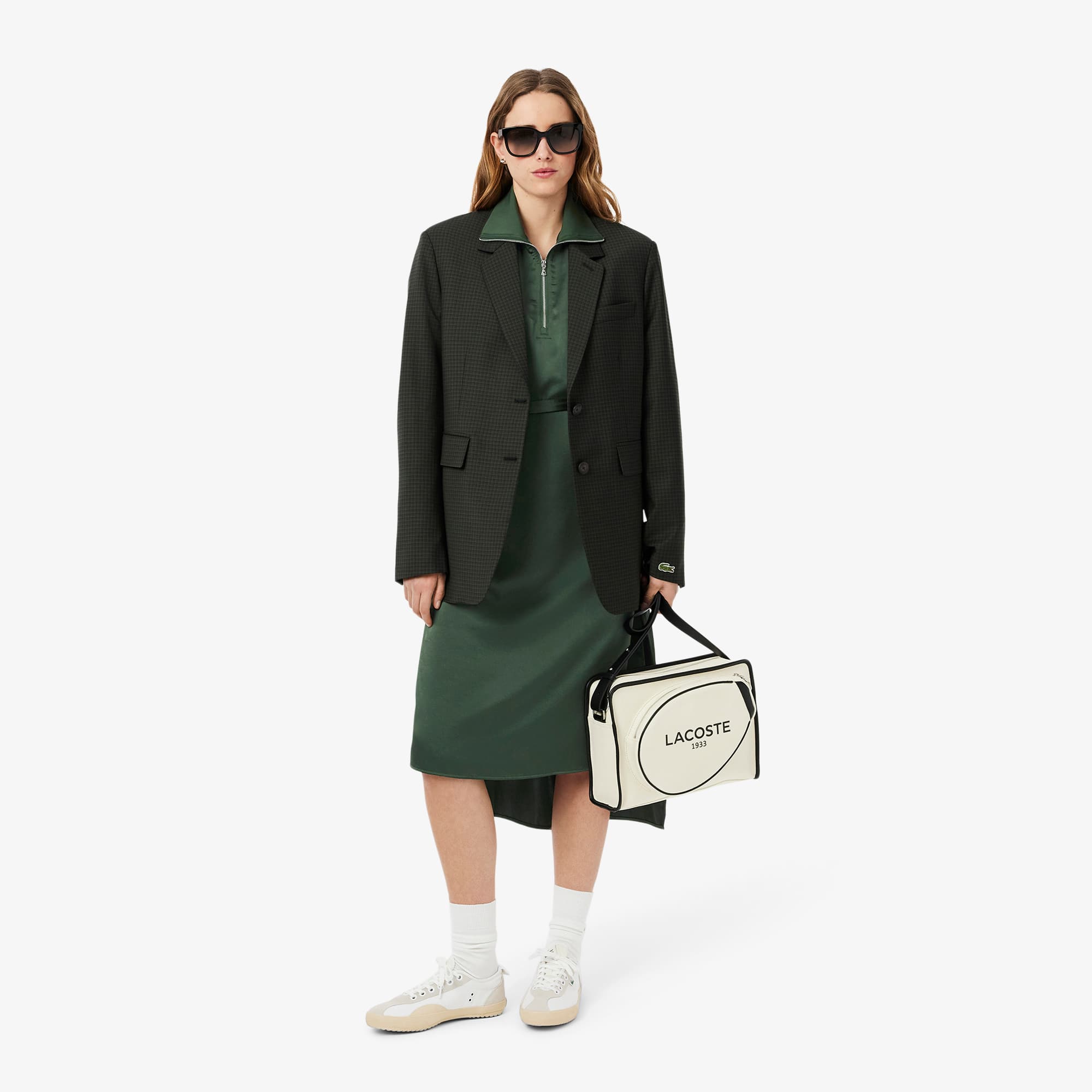 Women's Long Sleeve Belted Dress - Khaki Green
