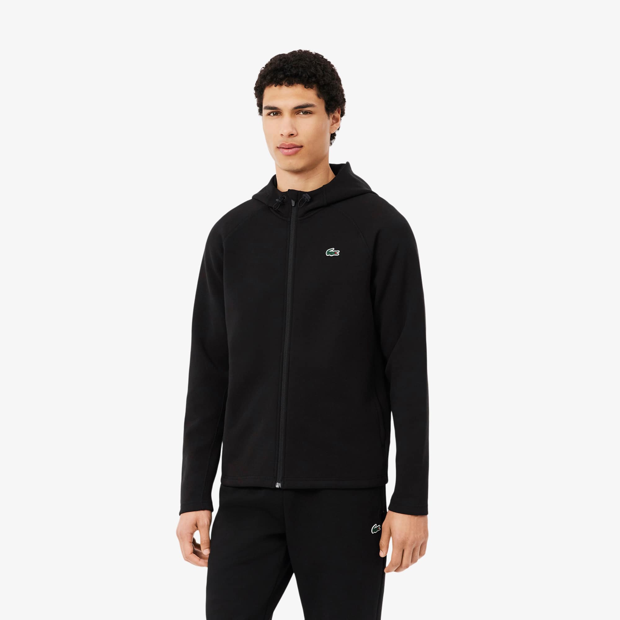 Sport Stretch Zipped Hoodie - Black