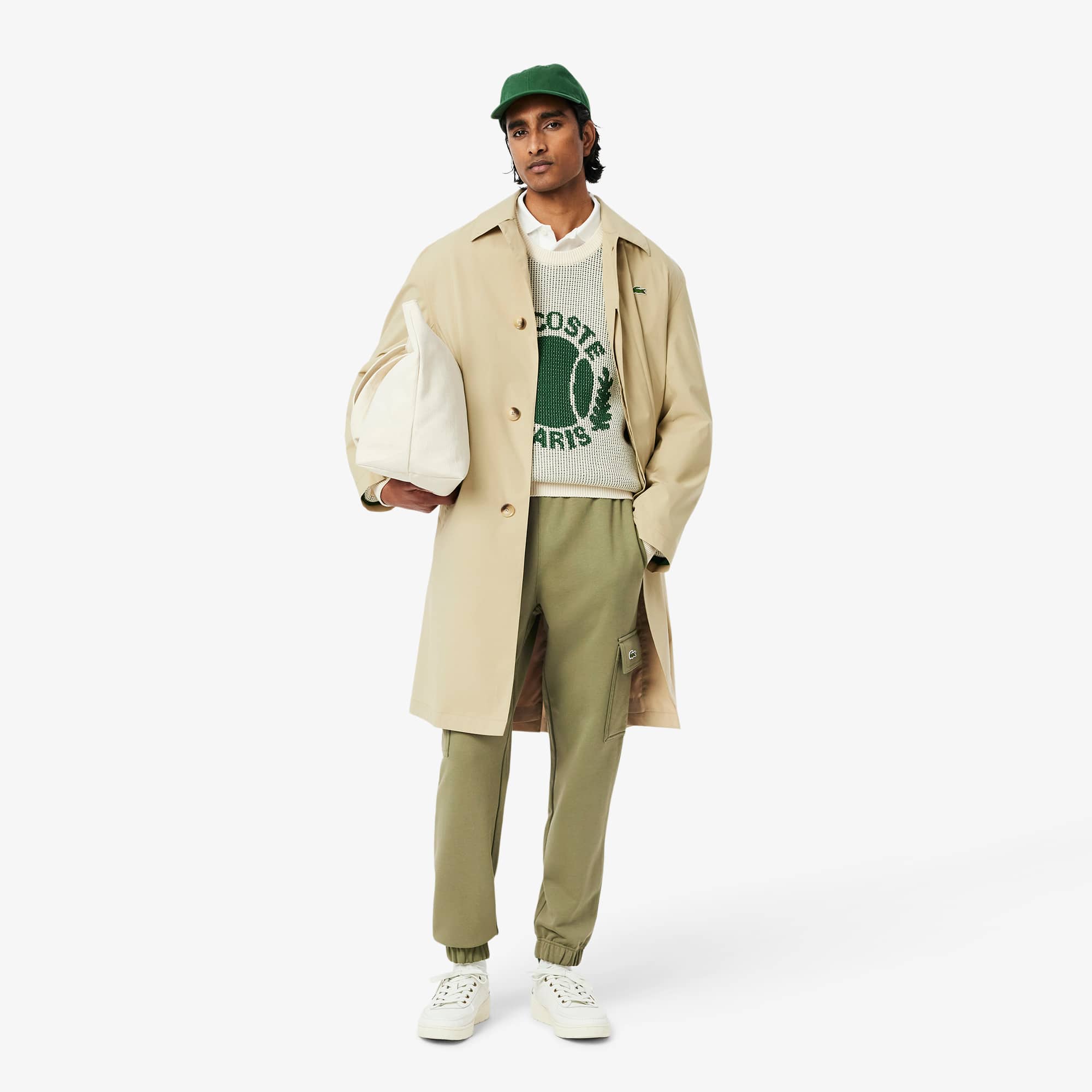 Men's Fleece Cargo Sweatpants - Khaki Green