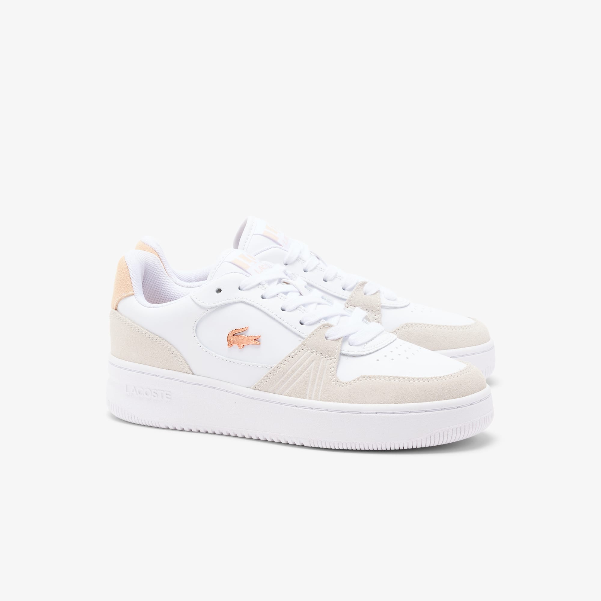 Women's L001 Set Suede Sneakers - WHT/LT PINK