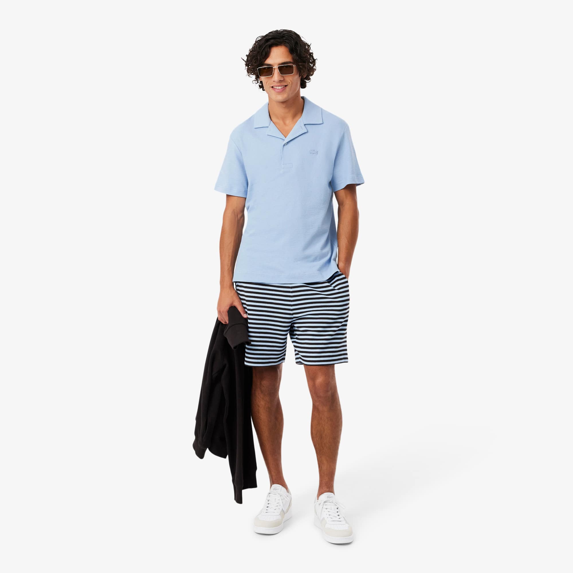 Classic Fit Textured Polo - Light Blue