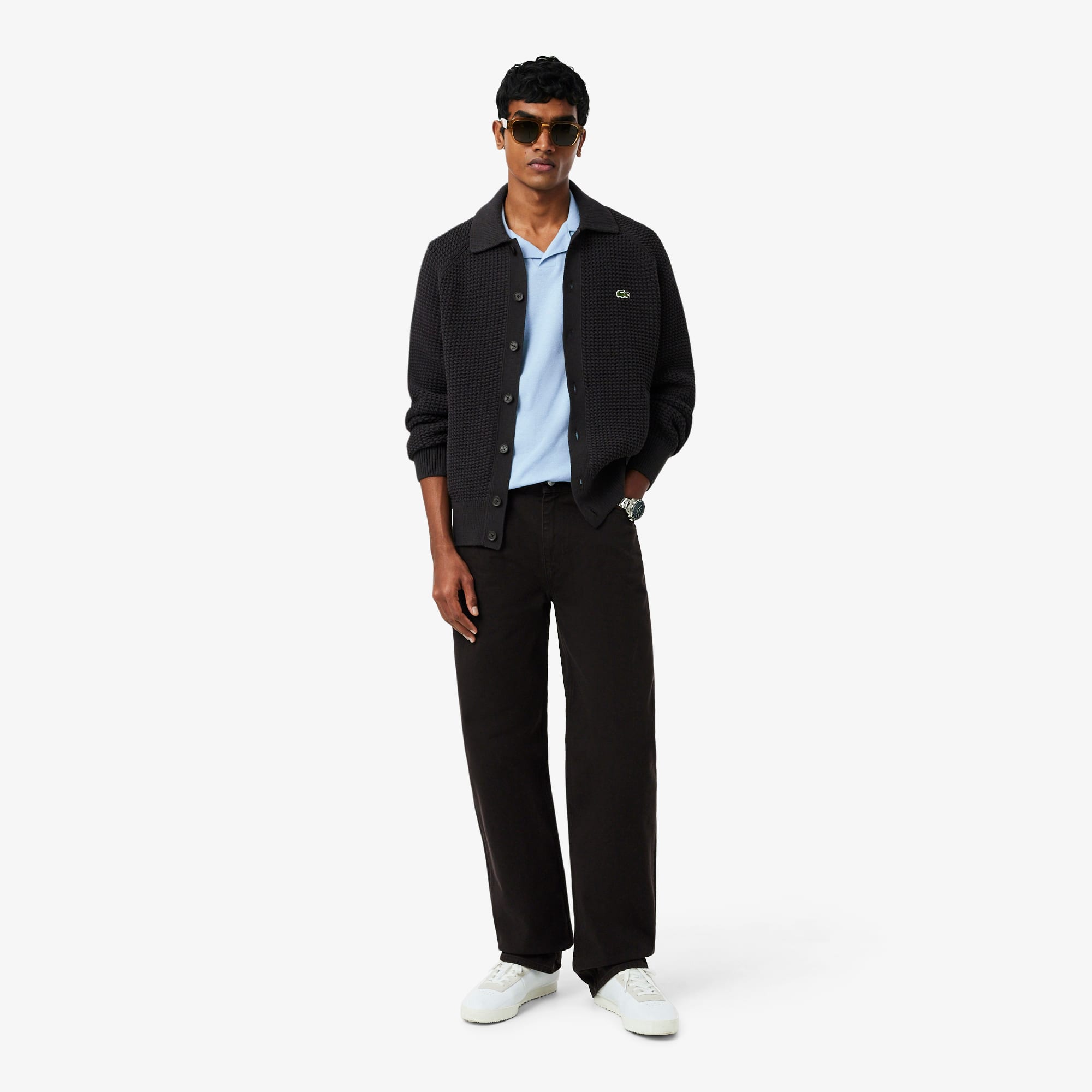 Classic Fit Cotton-Linen Polo - Light Blue