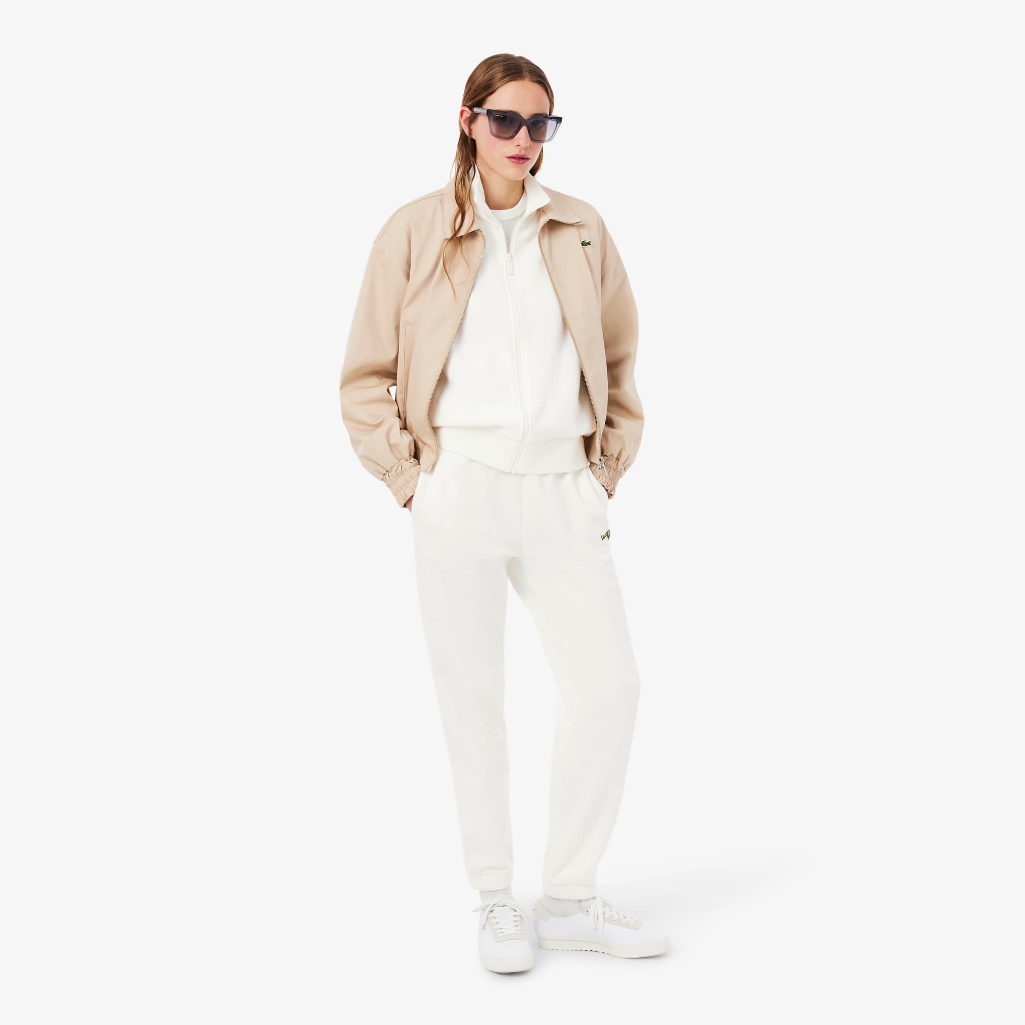 Relaxed Fit Zipped Badge Sweatshirt - White