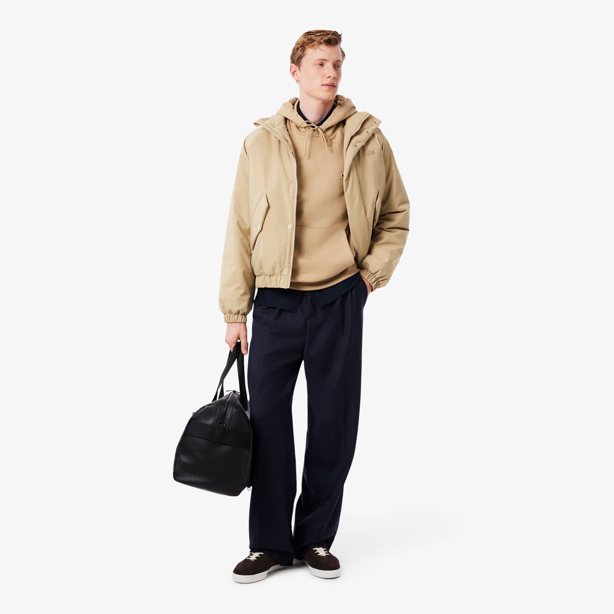 Men's Cotton Fleece Hoodie - Beige