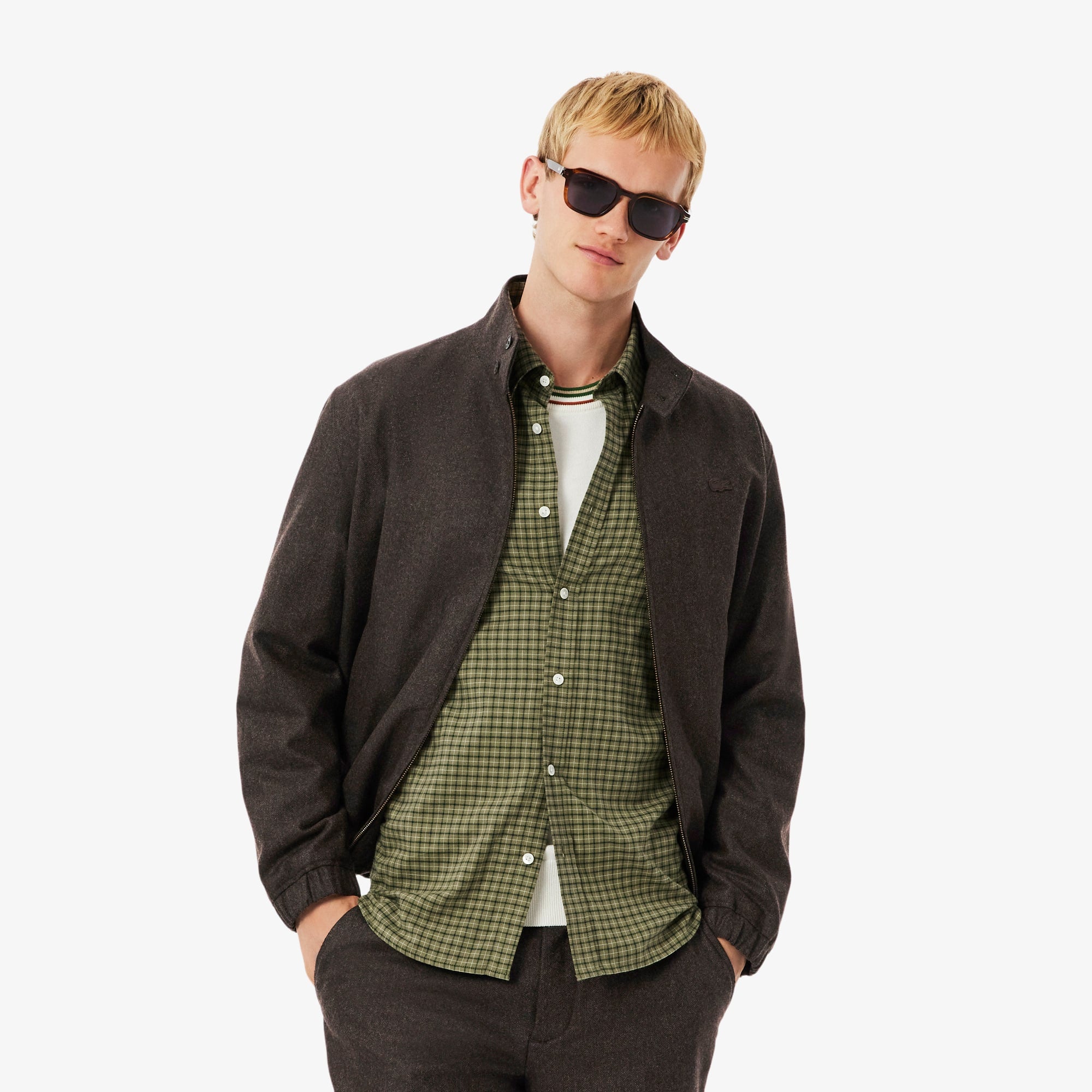 Men's Wool Harrington Jacket - Brown