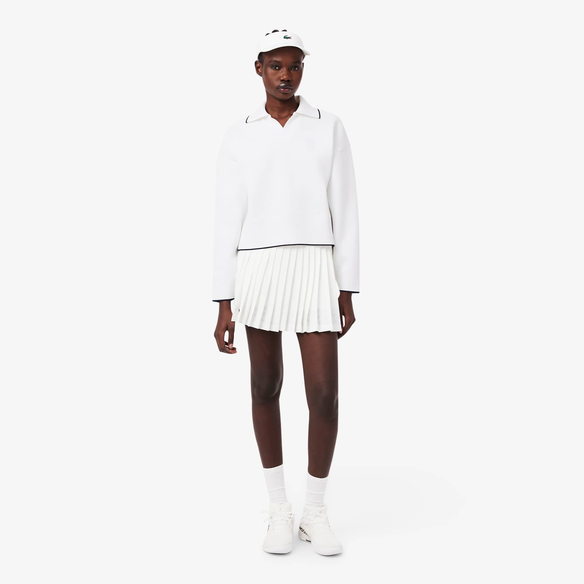 Tennis Heritage Polo Collar Sweatshirt - White