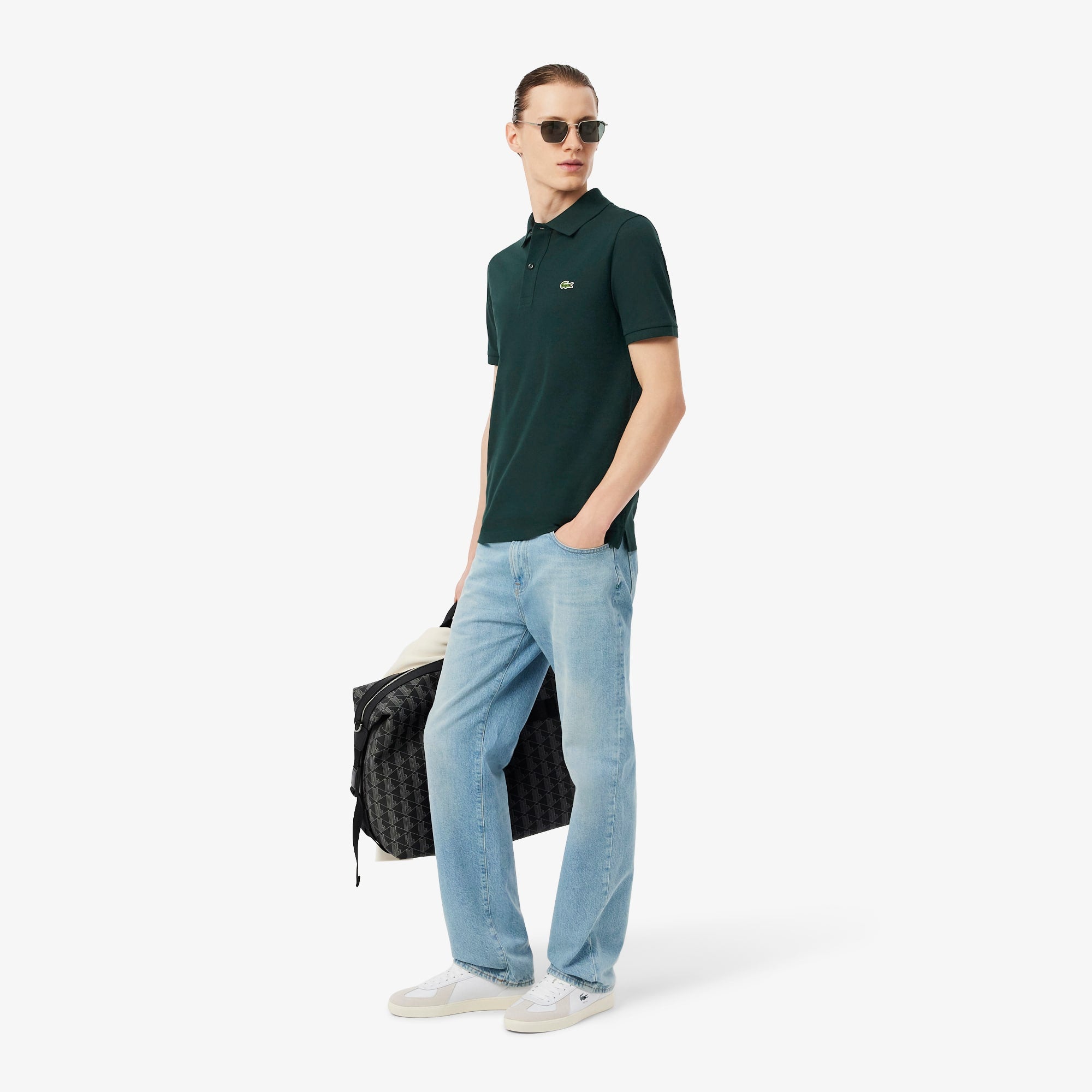 Men's Slim Fit Piqué Polo - Green