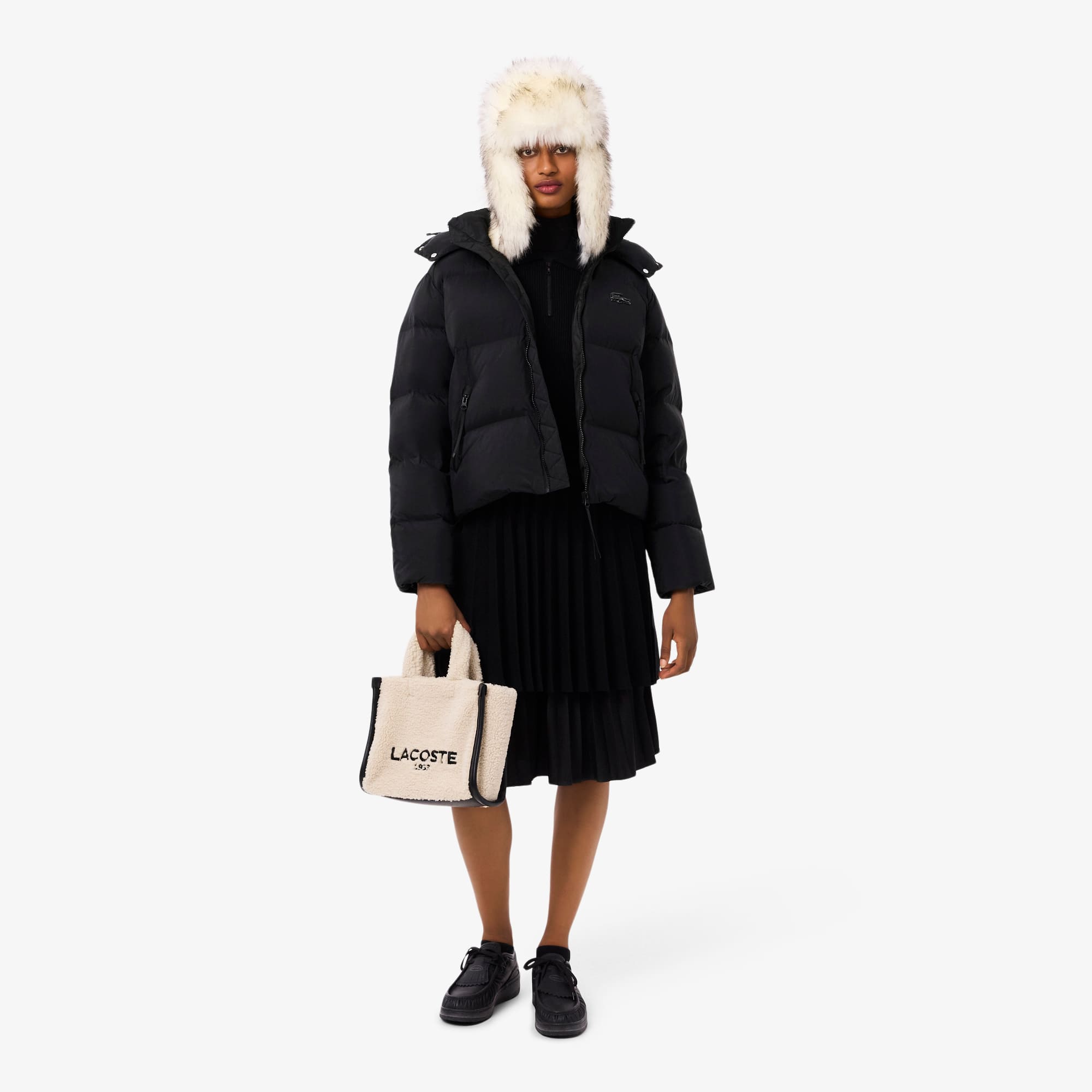 Women's Relaxed Fit Hooded Down Jacket - Black