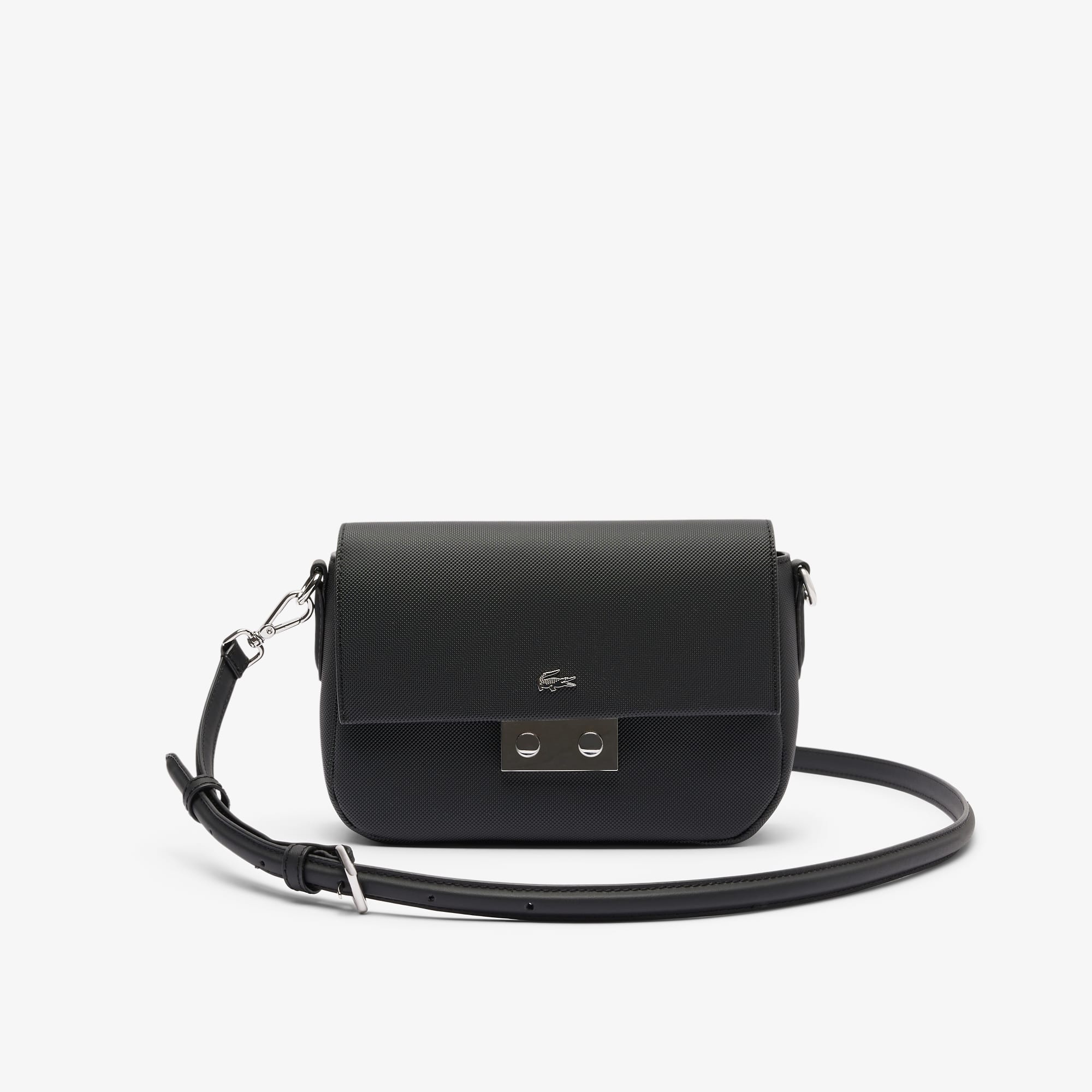 Flap Close Shoulder Bag - Black