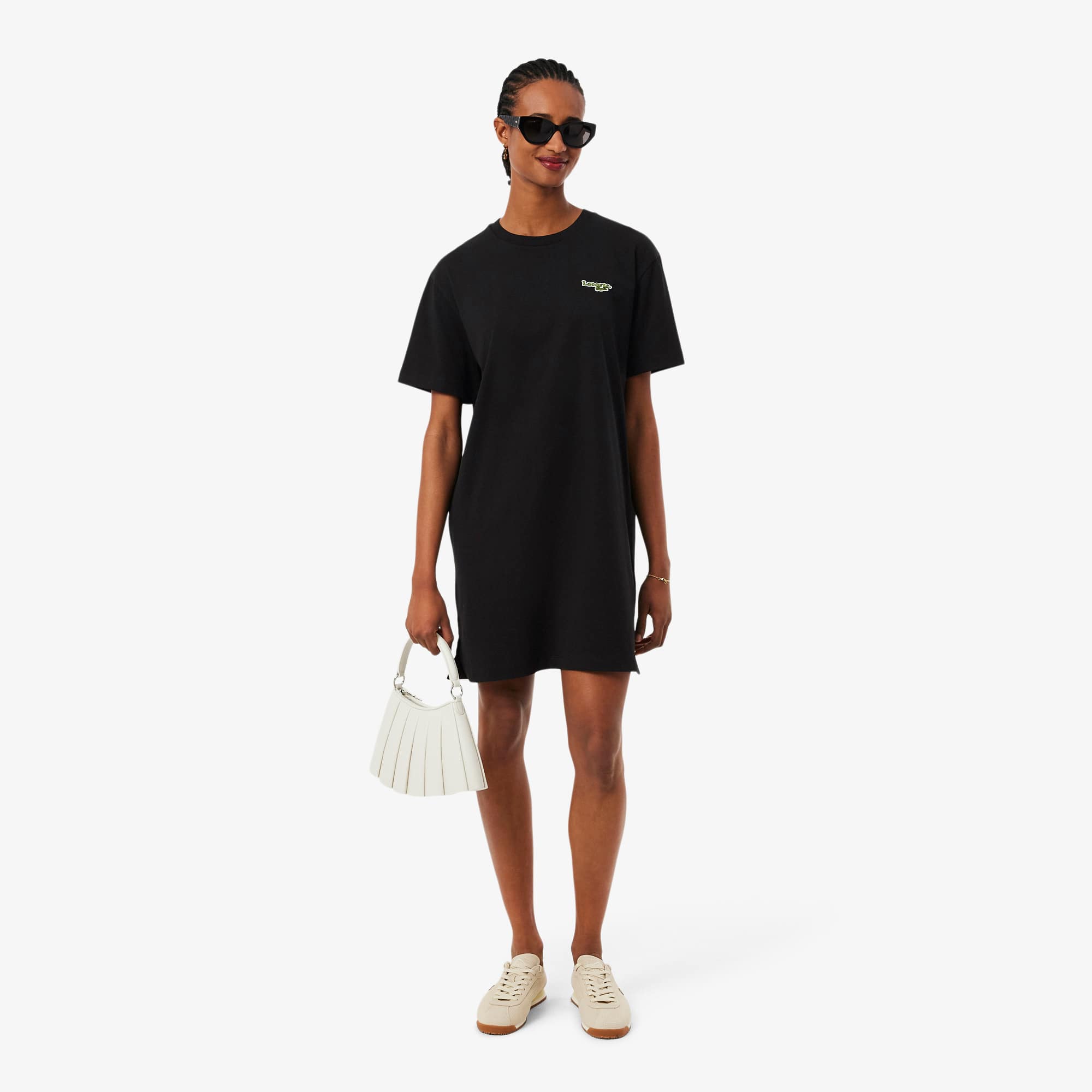 Oversized cotton T-Shirt dress - Black