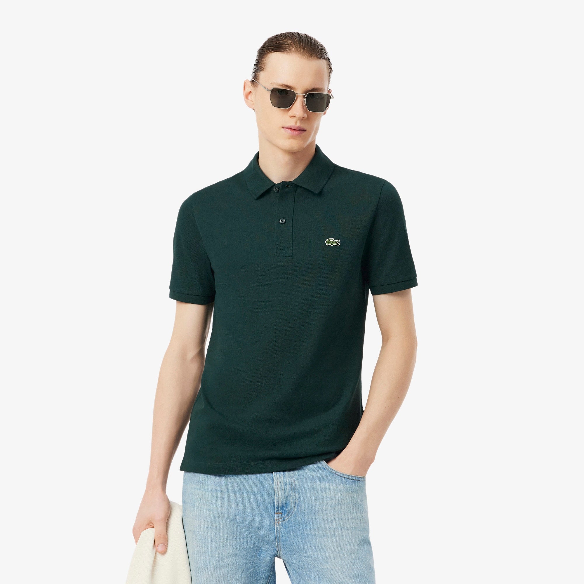 Men's Slim Fit Piqué Polo - Green