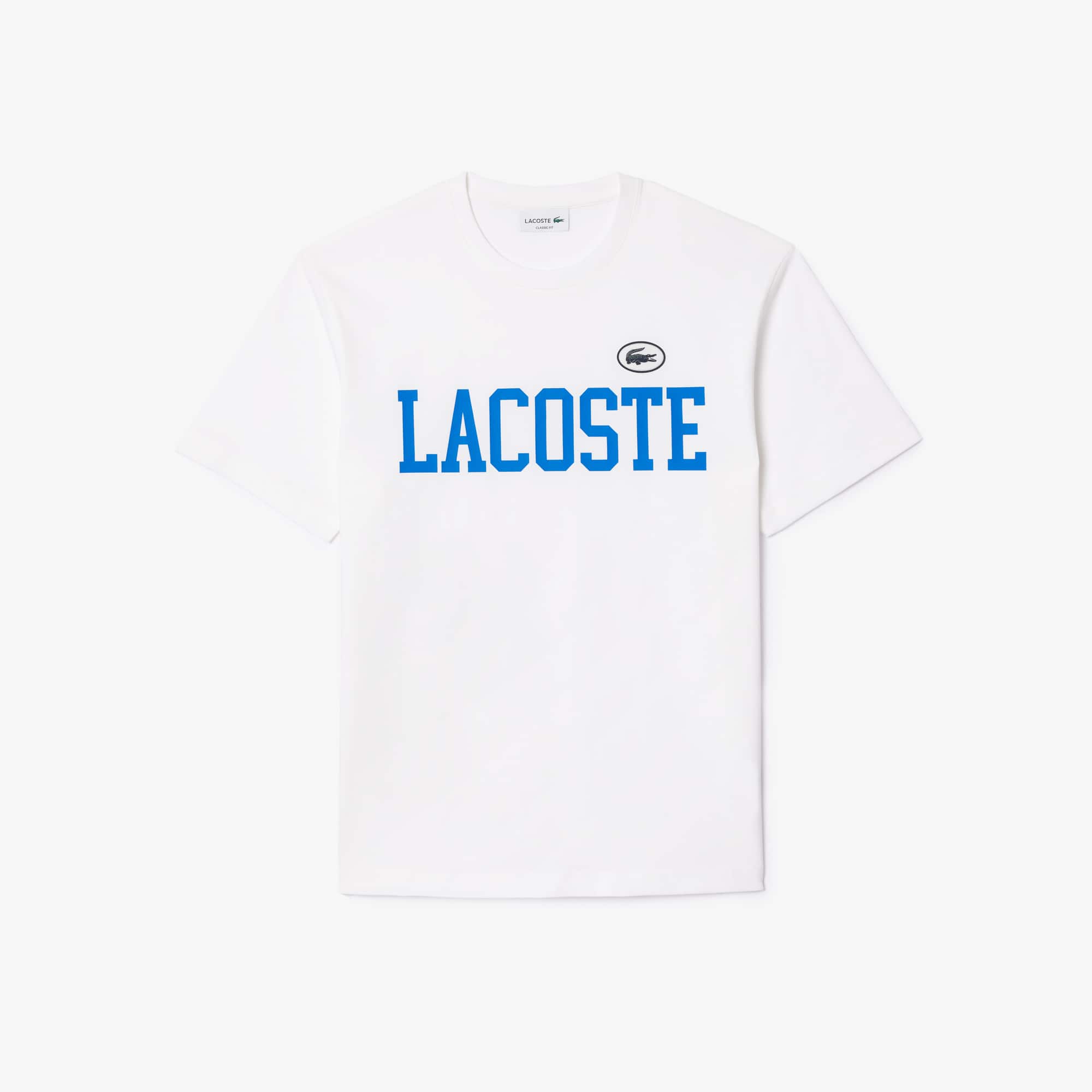 Men's Contrast Badge Cotton T-Shirt - White