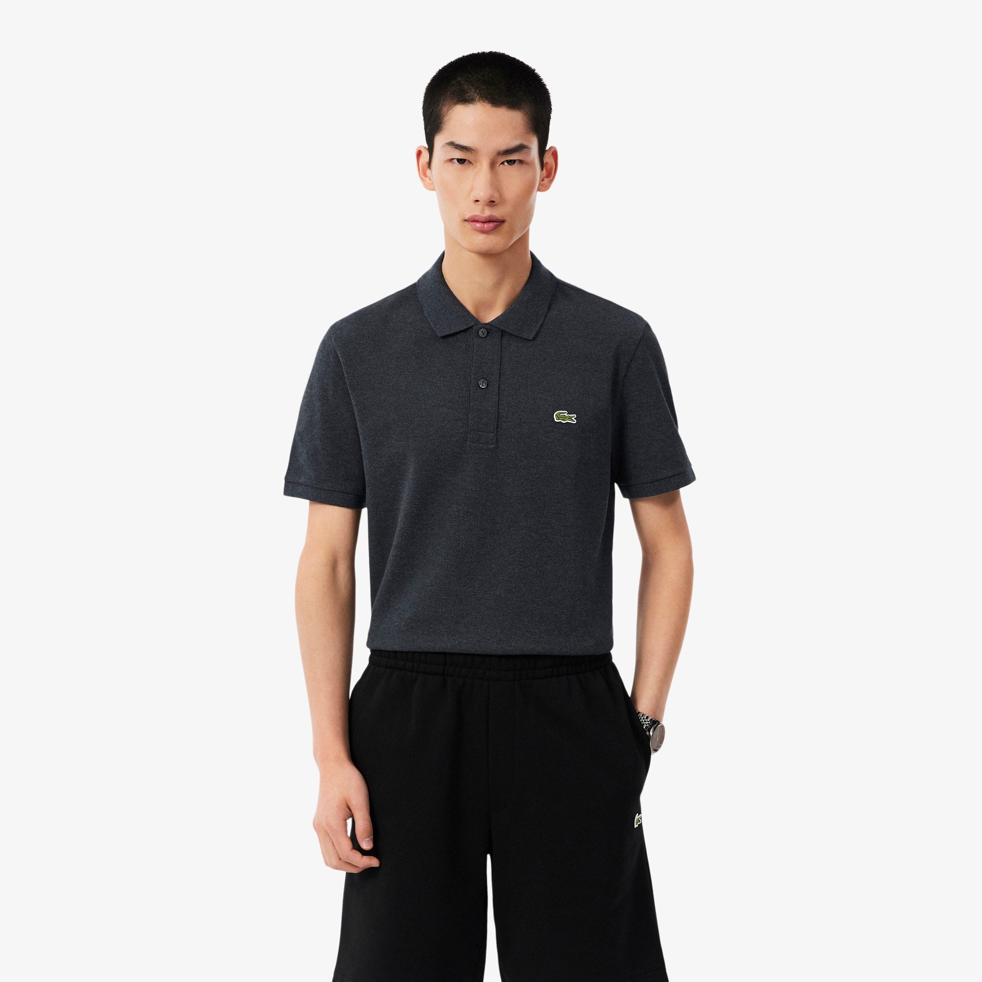 Men's Slim Fit Piqué Polo - Grey