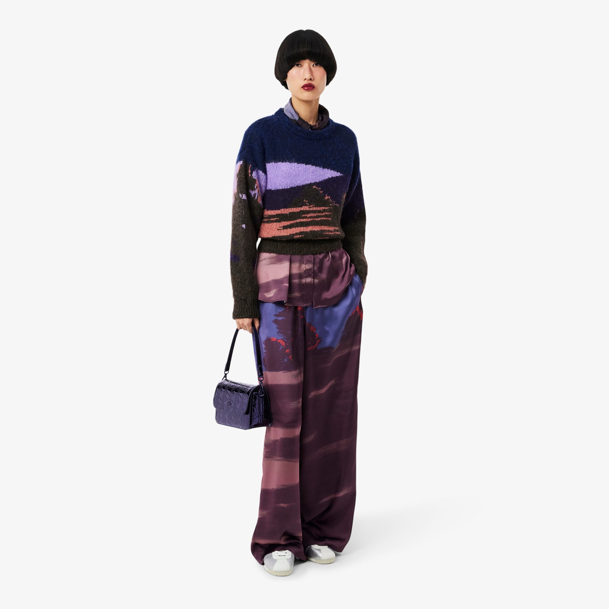 Metallic Shoulder Bag - SHINY DARK BLUE