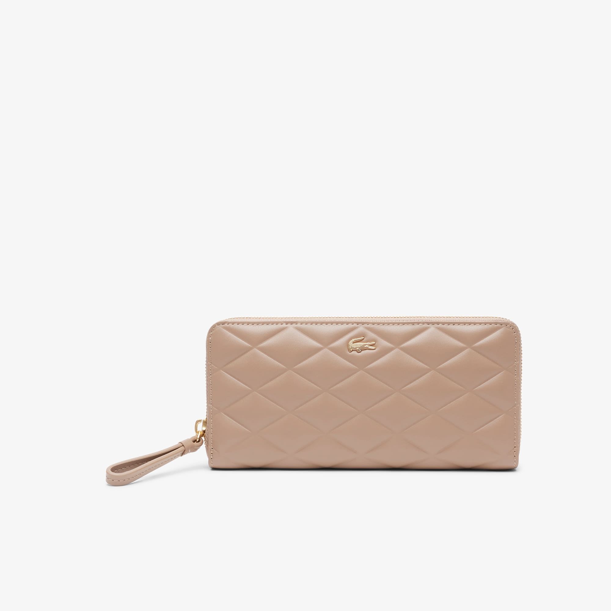 Large Crocodelle Leather Billfold - Taupe
