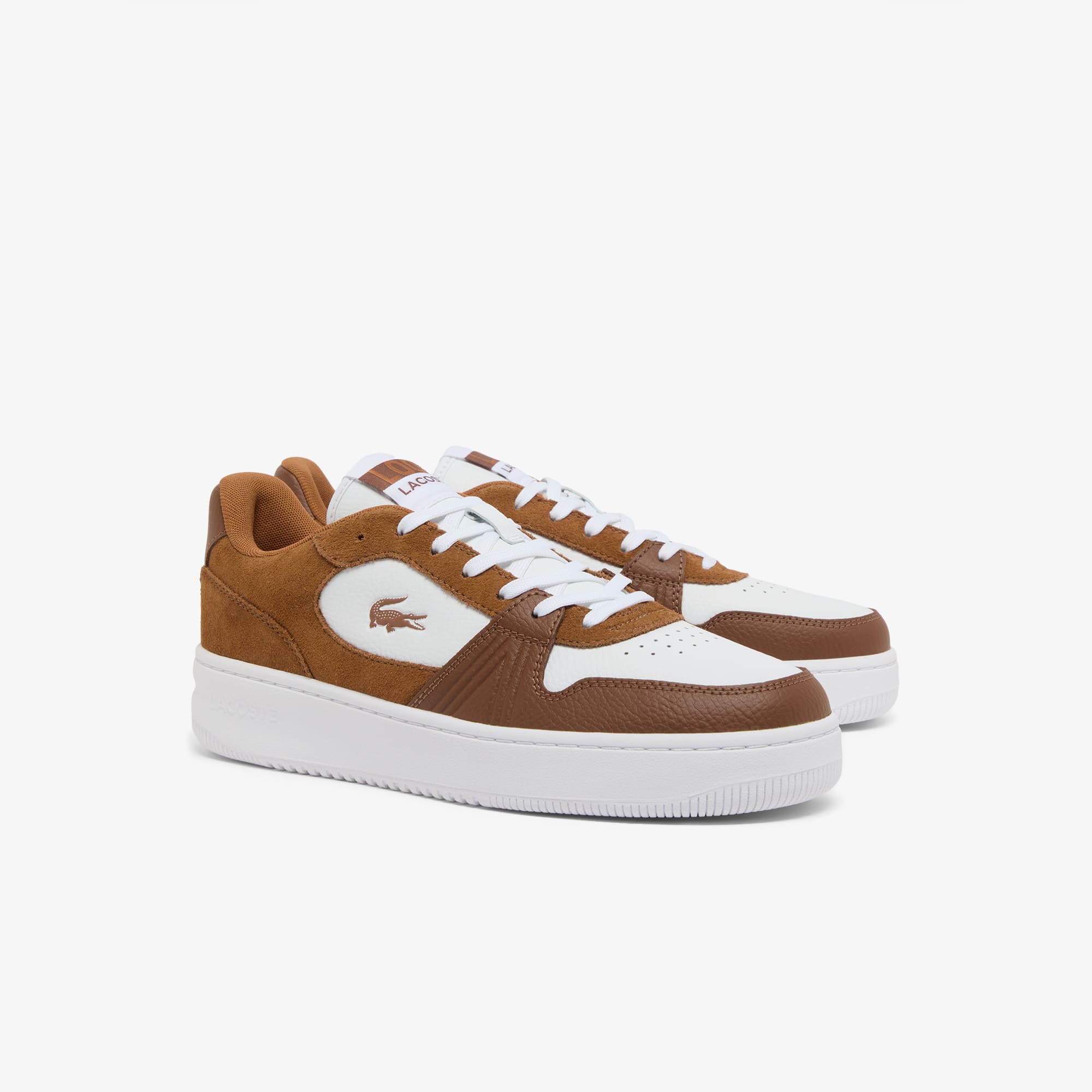 Men's L001 Set Leather Sneakers - BRW/WHT