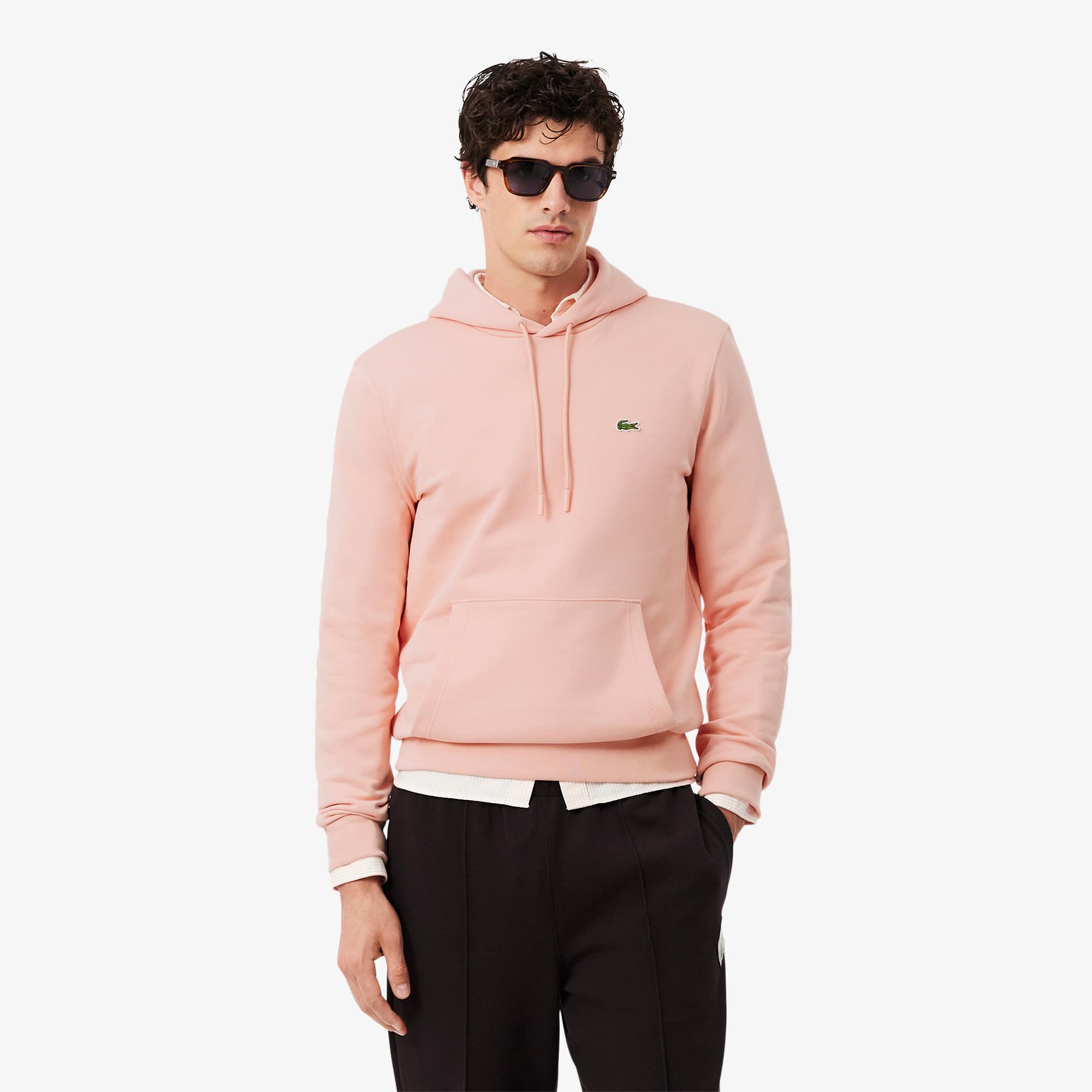Men's Cotton Fleece Hoodie - Rose