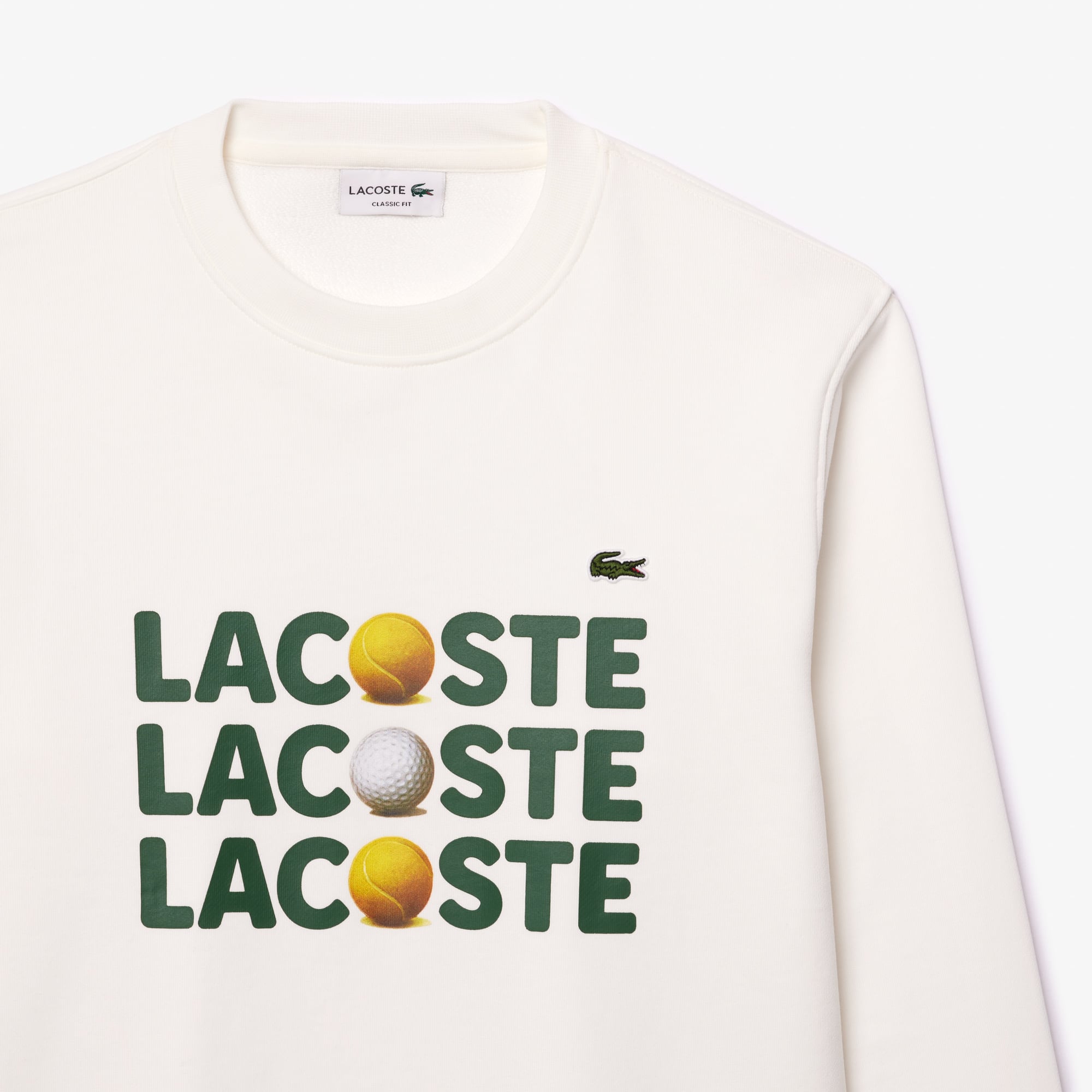 Men's Printed Fleece Sweatshirt - White
