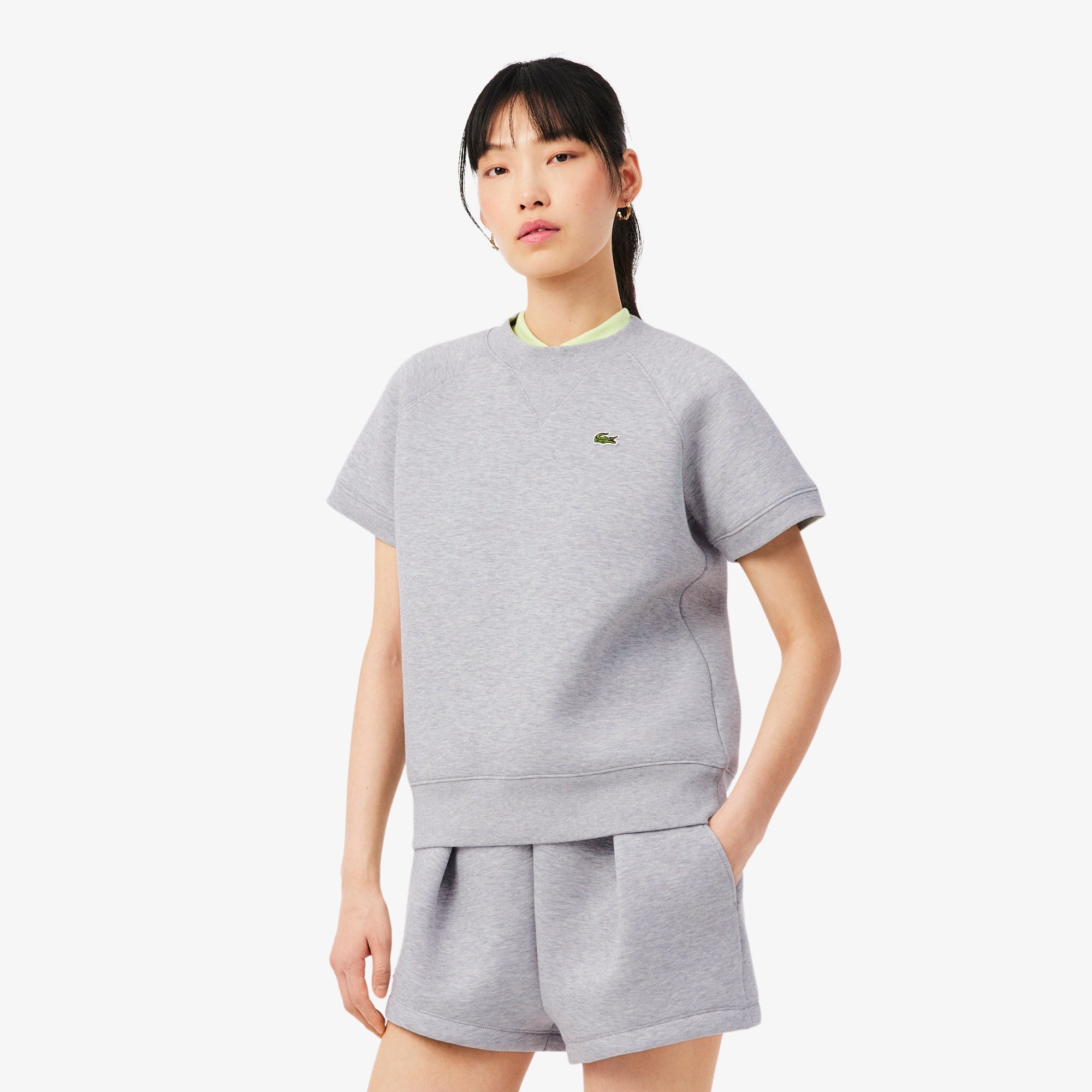 Regular Fit Short Sleeved Sweatshirt - Grey Chine