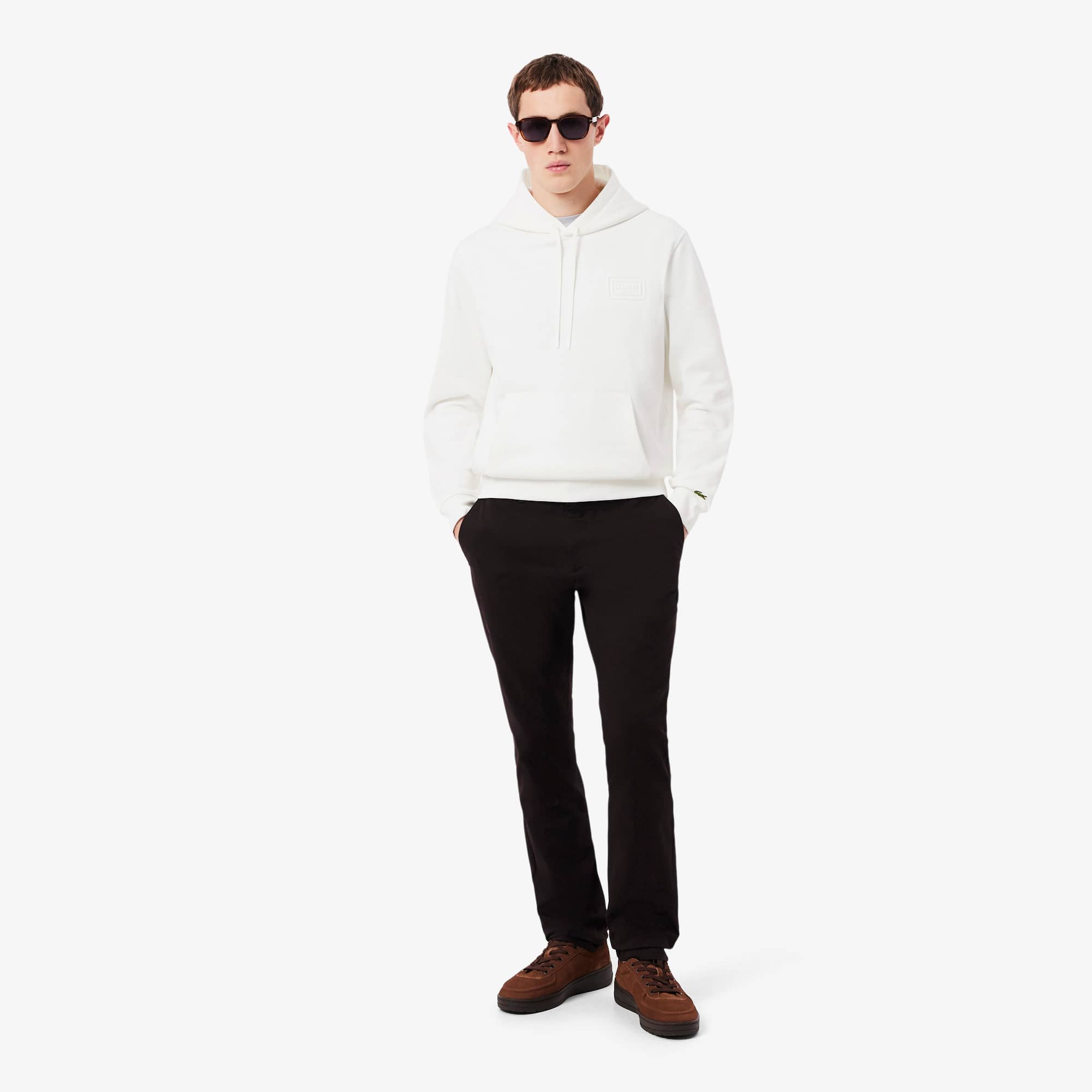 Embossed Branding Hoodie - White