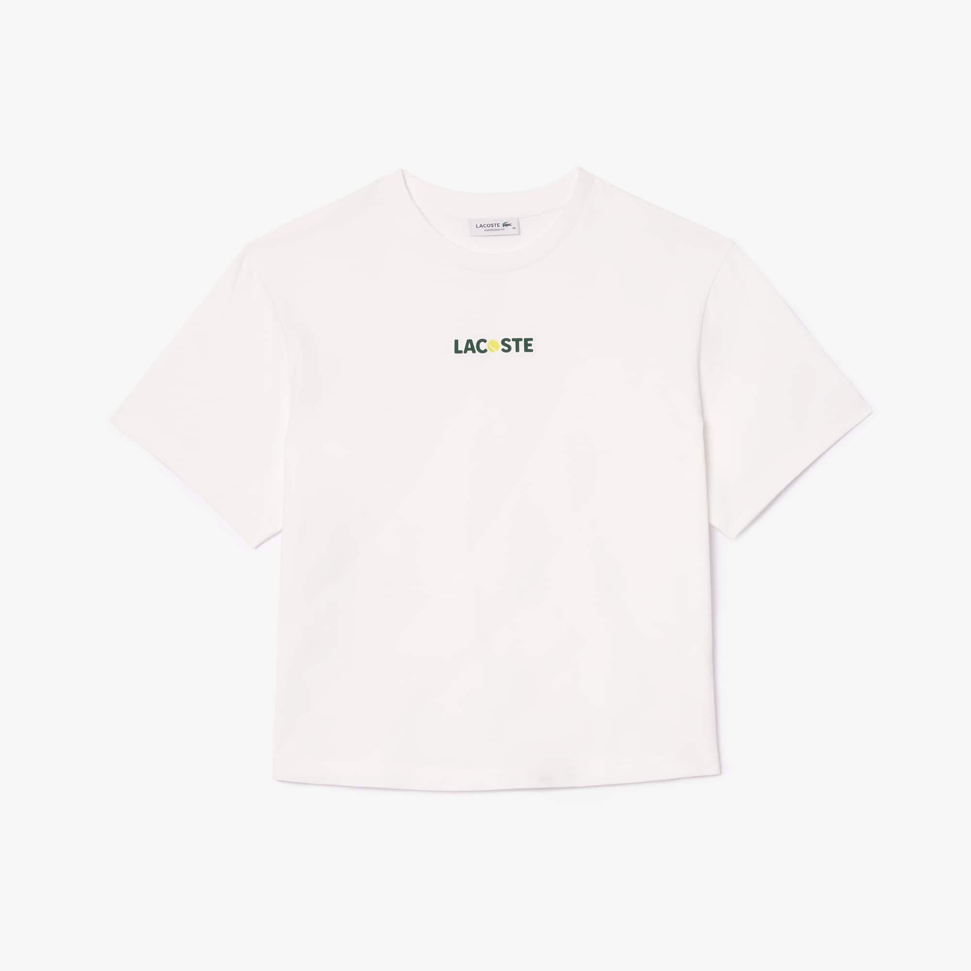 Women's Oversized Ball Print Cotton T-Shirt - White